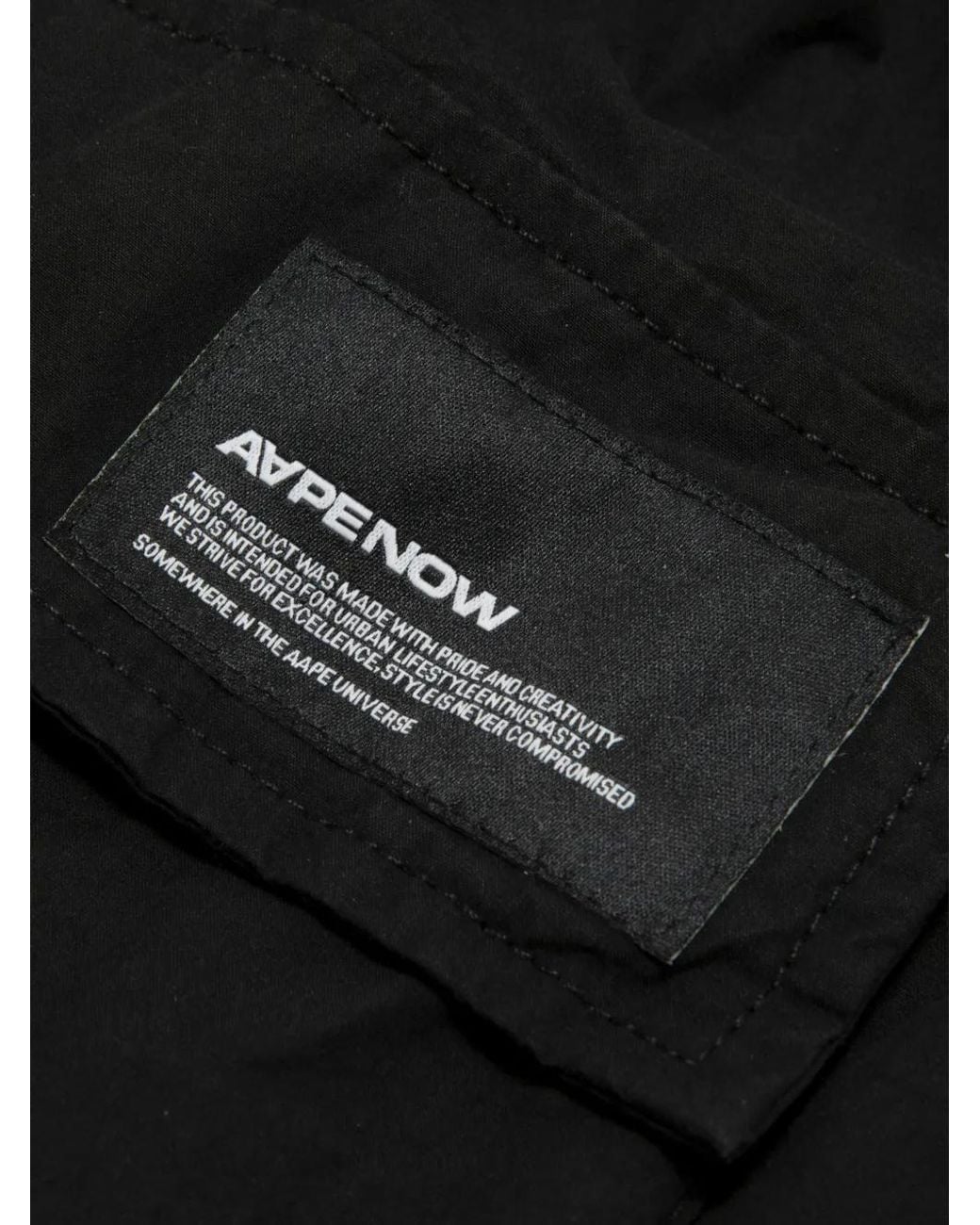 Aape By A Bathing Ape Black Logo-Patch Trousers for men