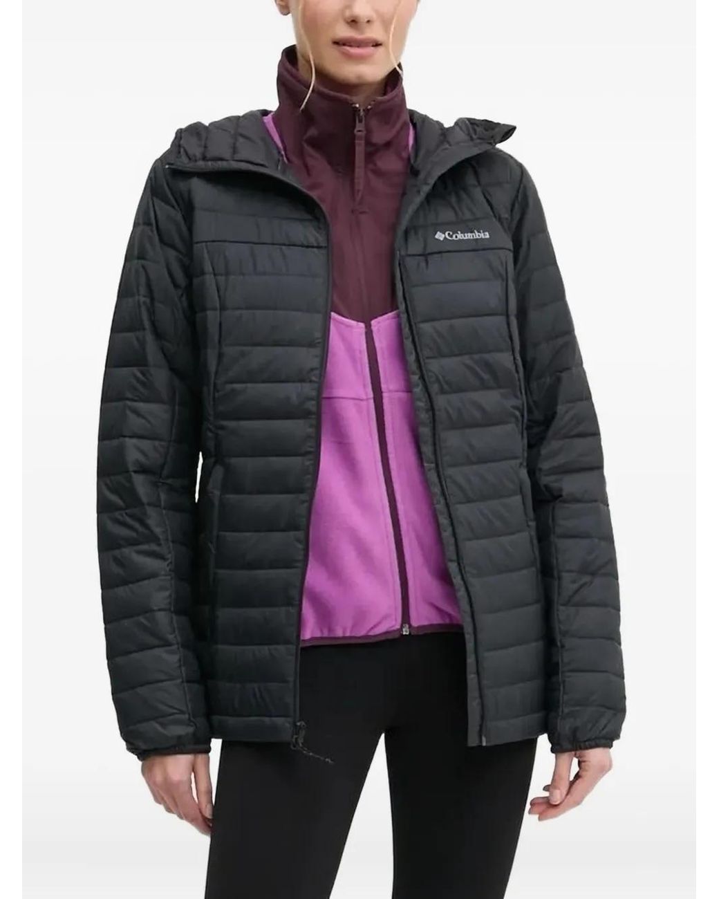 Columbia Black Quilted Hooded Jacket