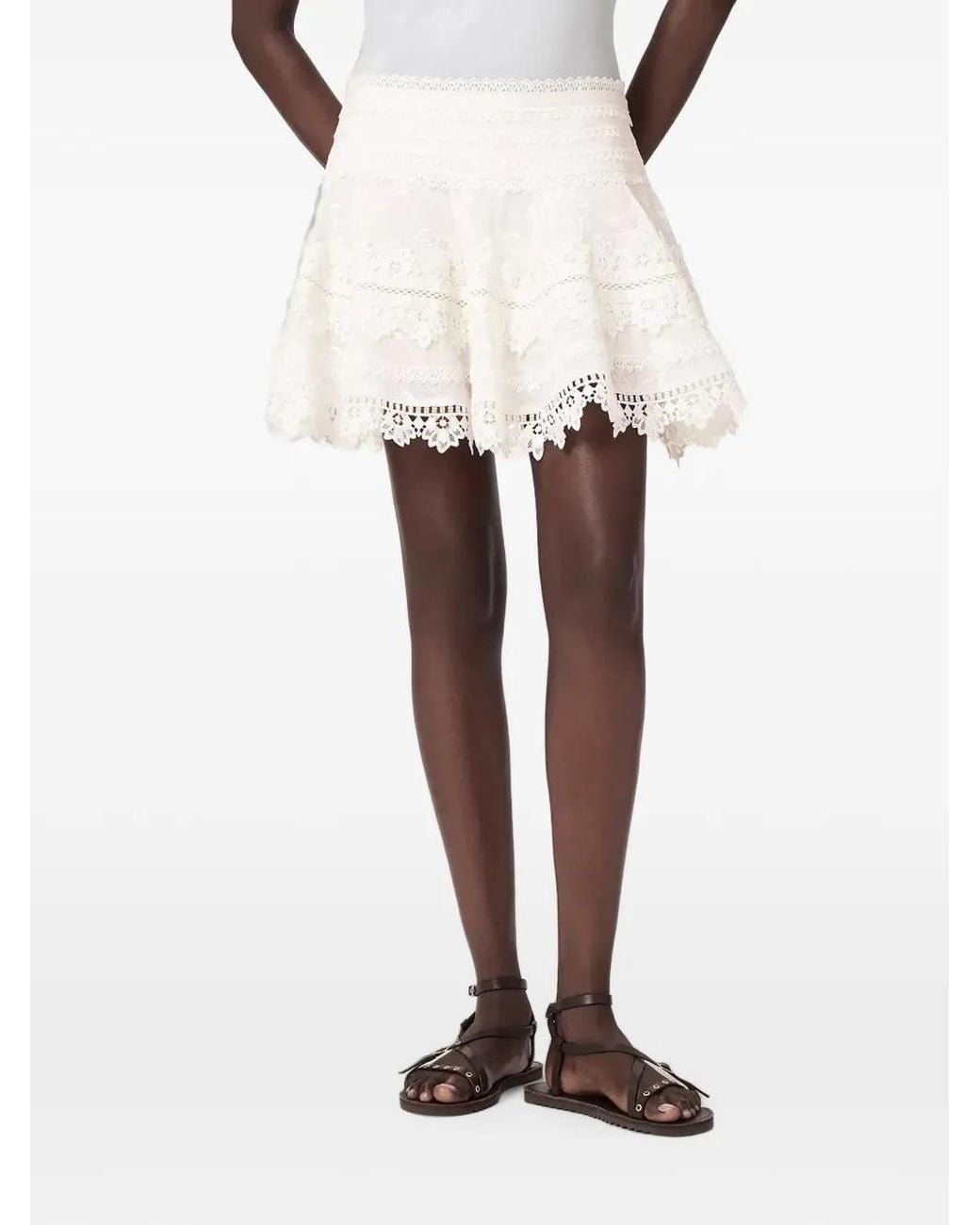 AllSaints White Lillith A-Line Mini Skirt