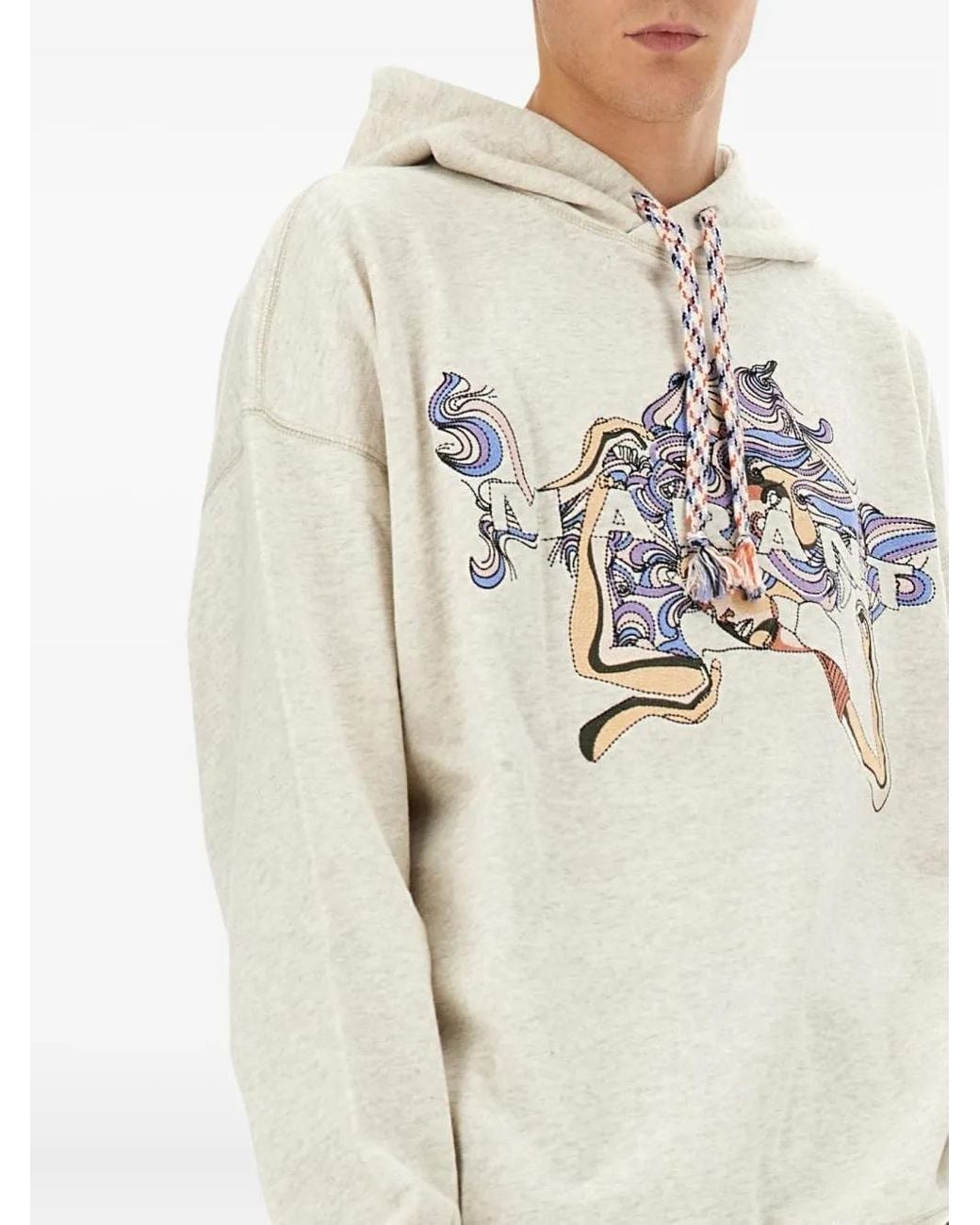 Isabel Marant White Graphic Hoodie for men
