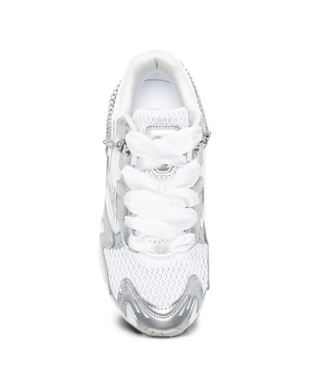 Mizuno White Chain-Link Panelled Sneakers