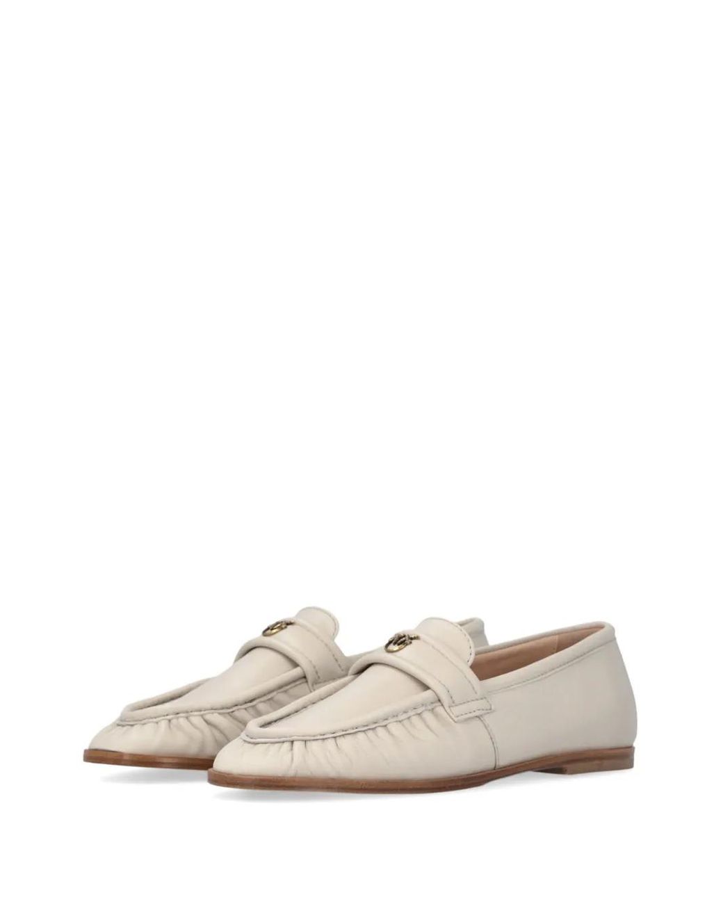 Pinko White Leather Loafers