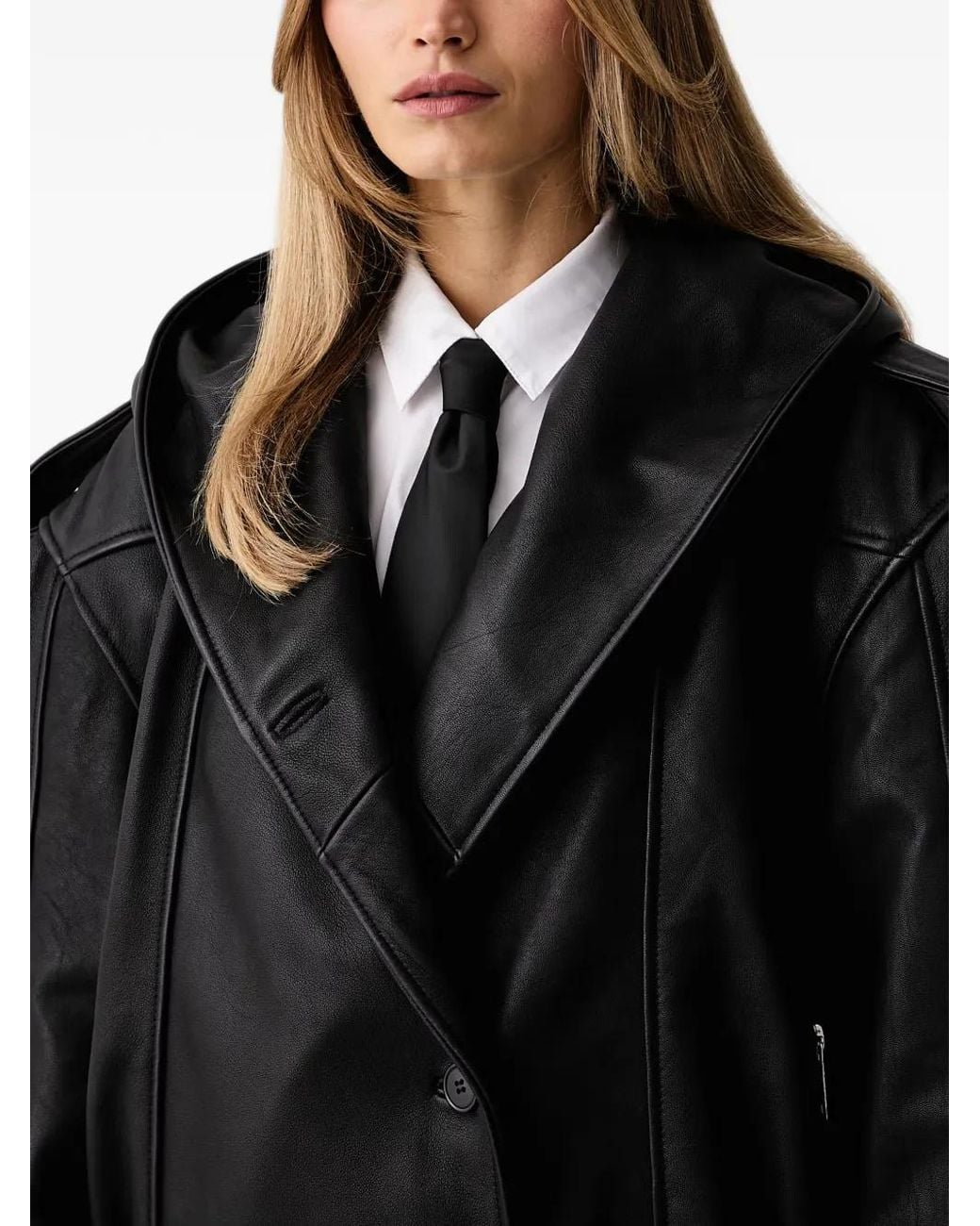 Gestuz Black Hooded Belted Jacket