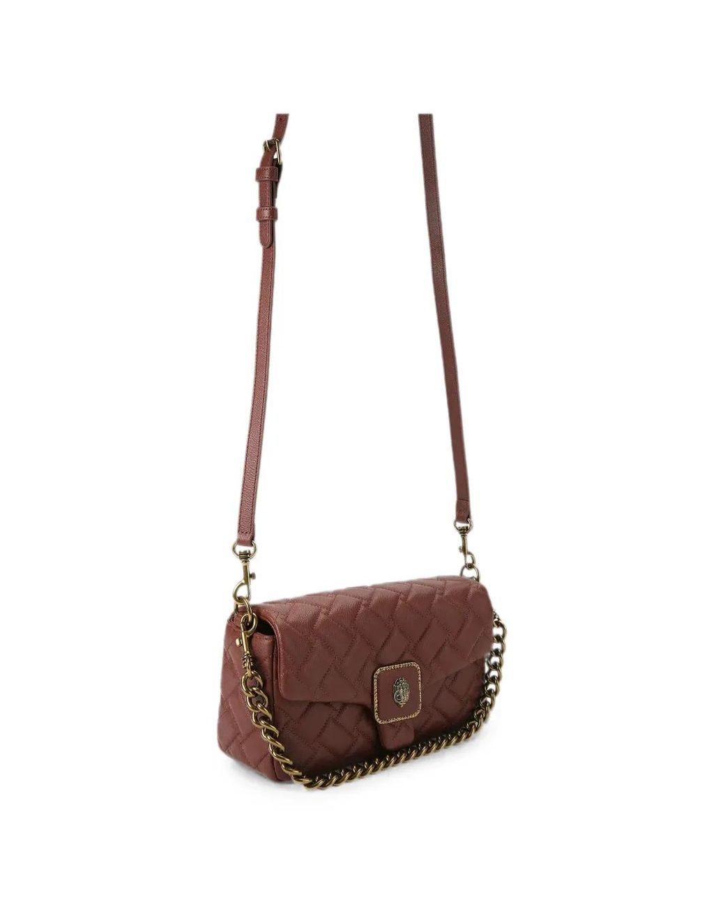 Kurt Geiger Brown Pimplico Quilted Eagle-Plaque Shoulder Bag