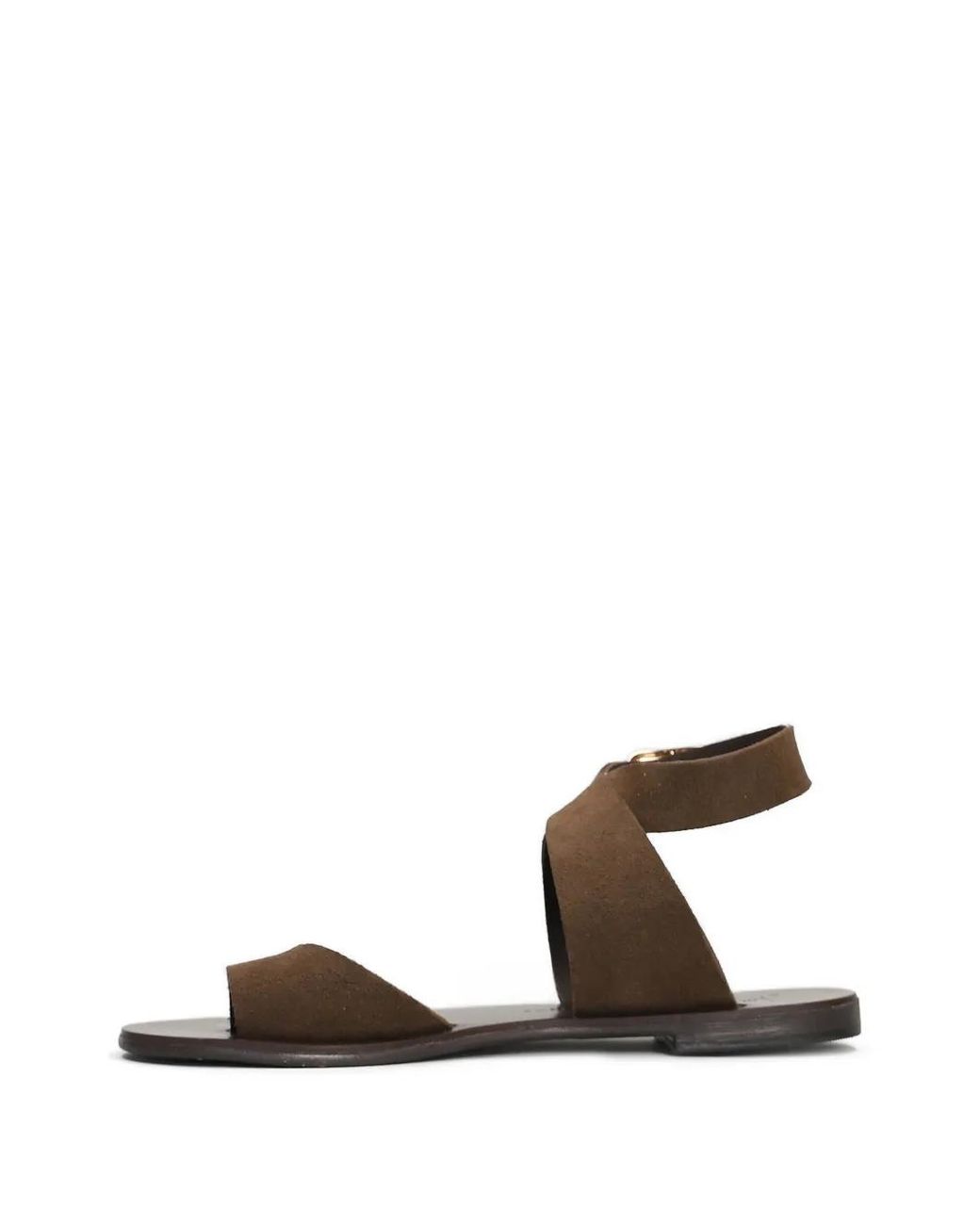NICOLAS LAINAS Brown Toe-Strap Flat Sandals