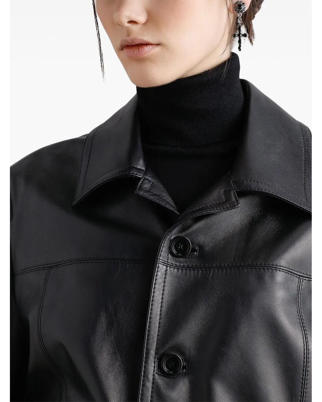 Dolce & Gabbana Black Leather Jacket