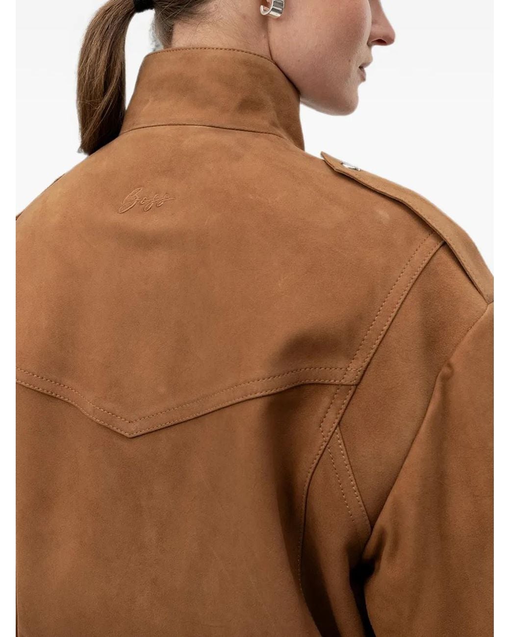 Boss Brown Suede Panelled Jacket
