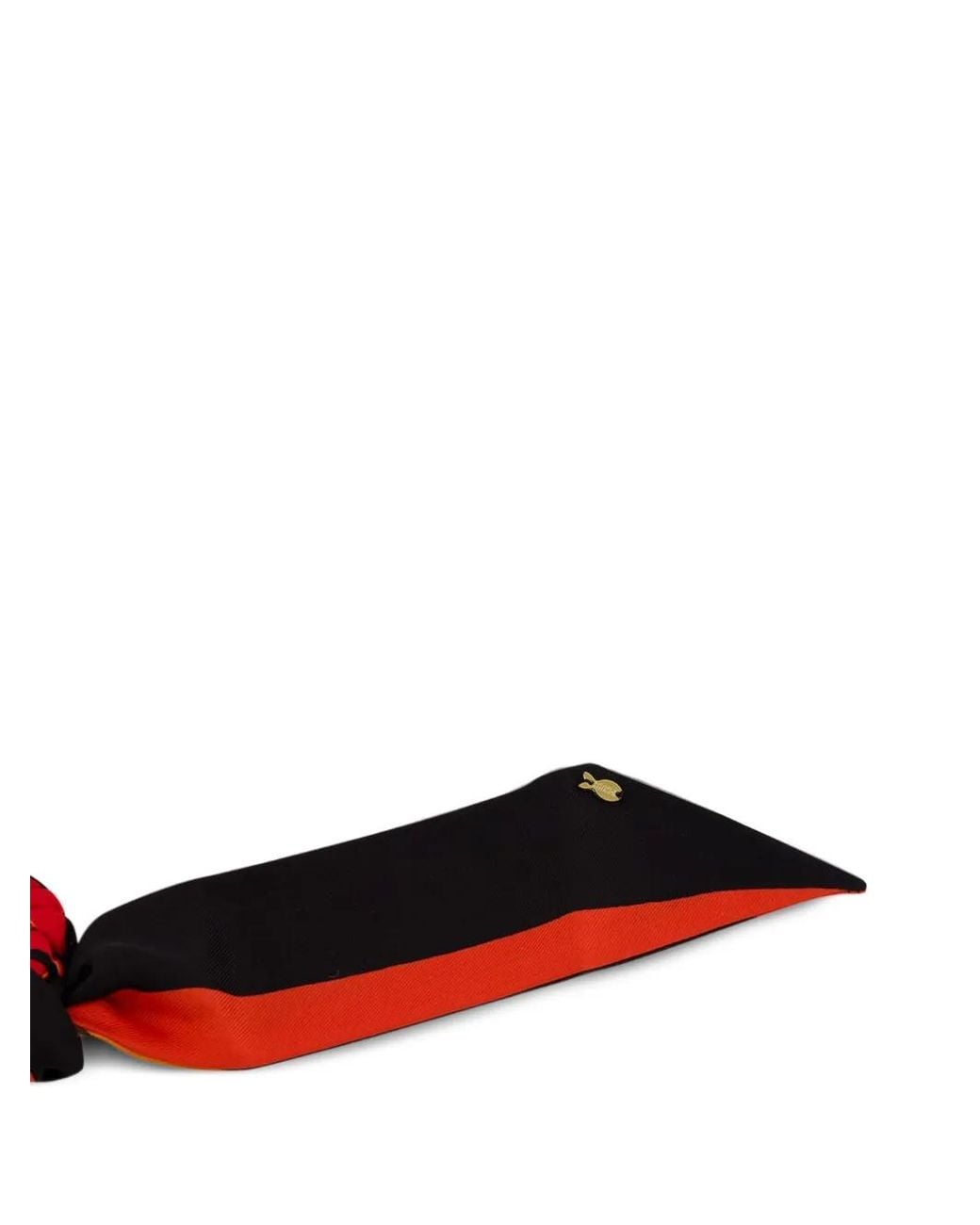 Emilio Pucci Black Silk Hair Tie With Foulard Detail