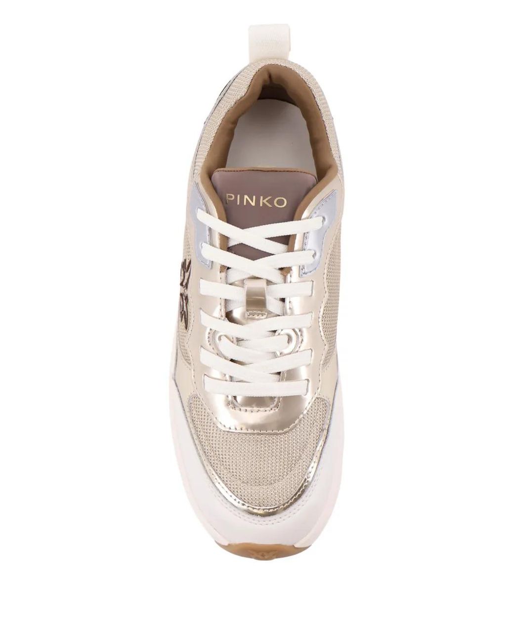Pinko Multicolor Leather Sneakers With Nylon Inserts