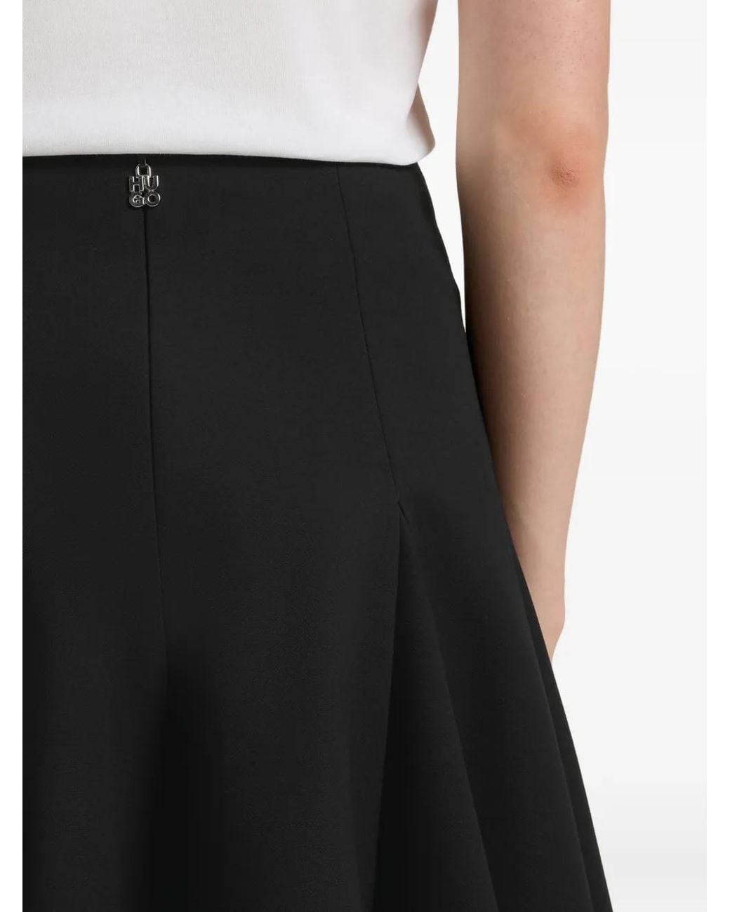 HUGO Black Pleated Mini Skirt