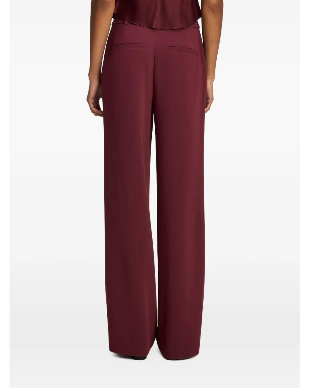 Cinq À Sept Red Pantalon Calla À Plis Nervurés