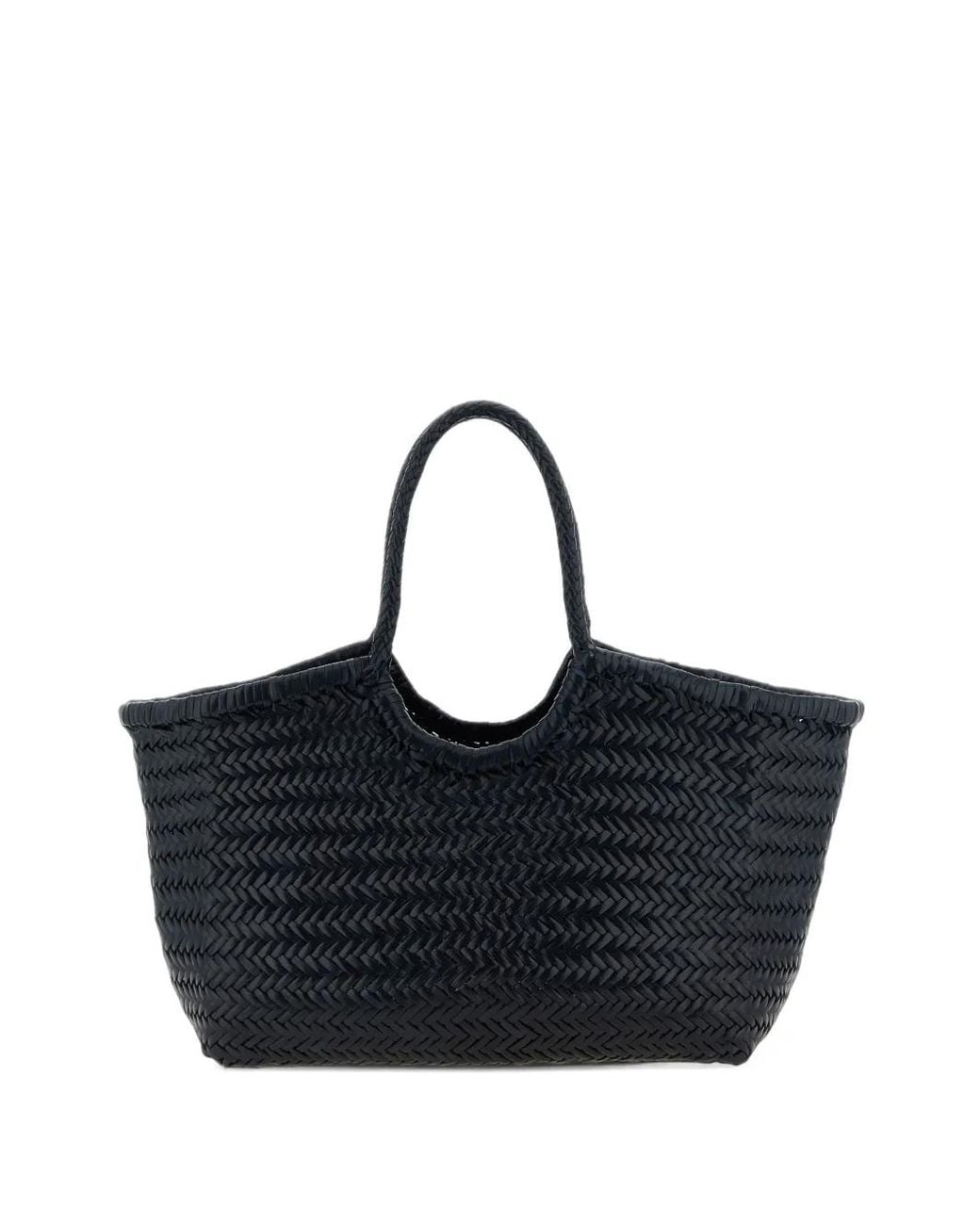 Dragon Diffusion Blue Woven Leather Tote Bag