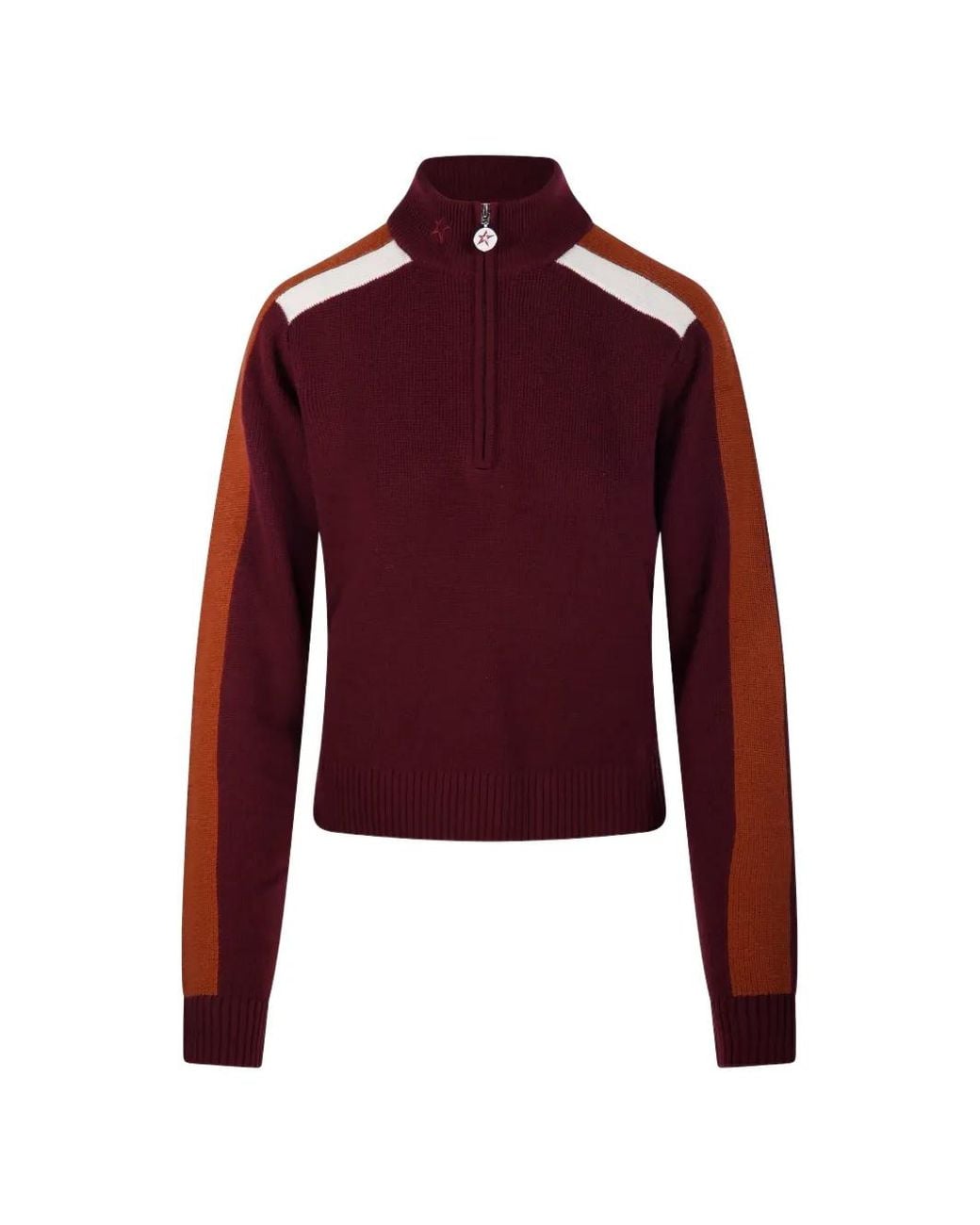 Perfect Moment Red La Tour Merino-Wool 1/4 Zip Sweater