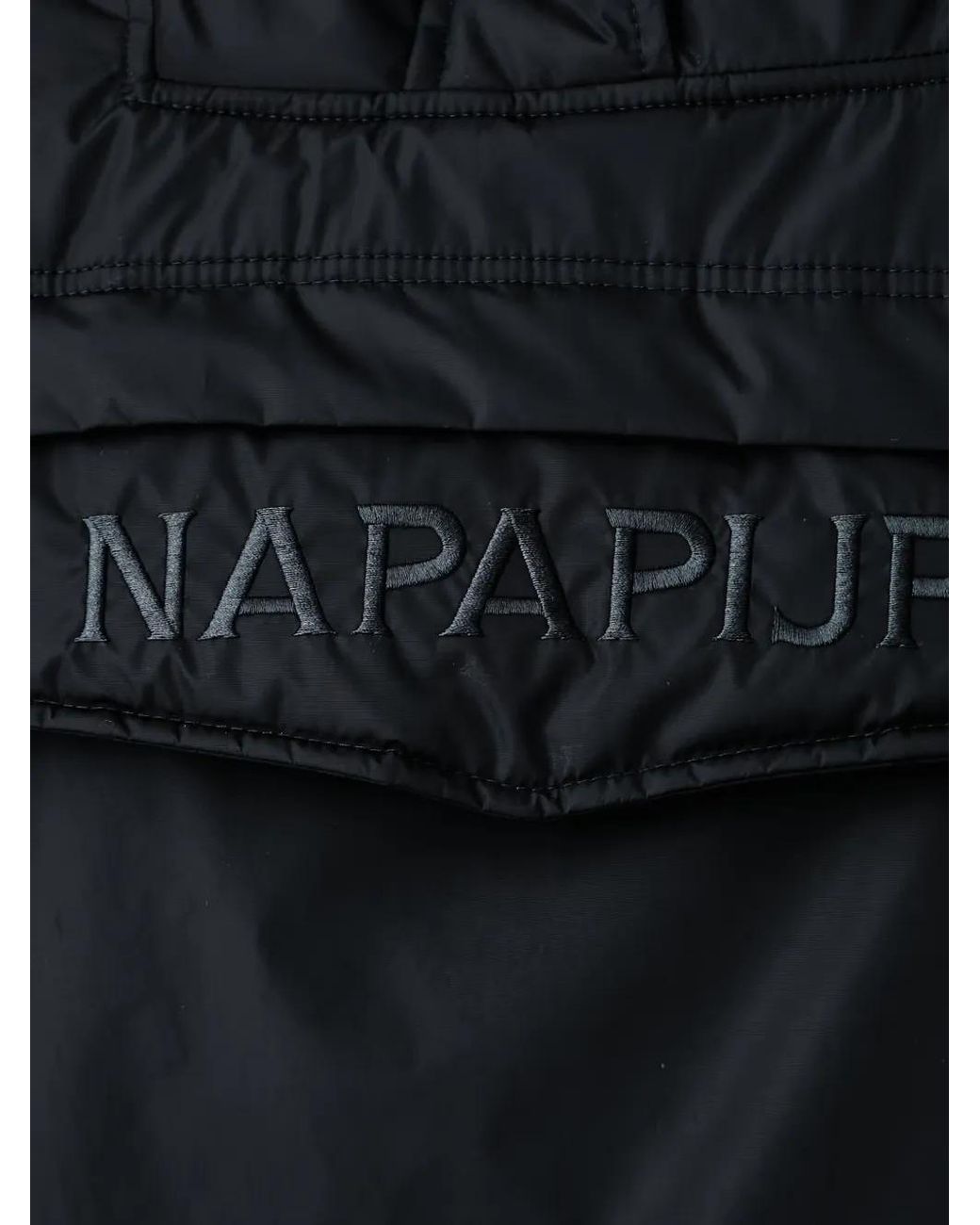 Napapijri Black Rainforest Optique Logo-Embroidered Hooded Jacket