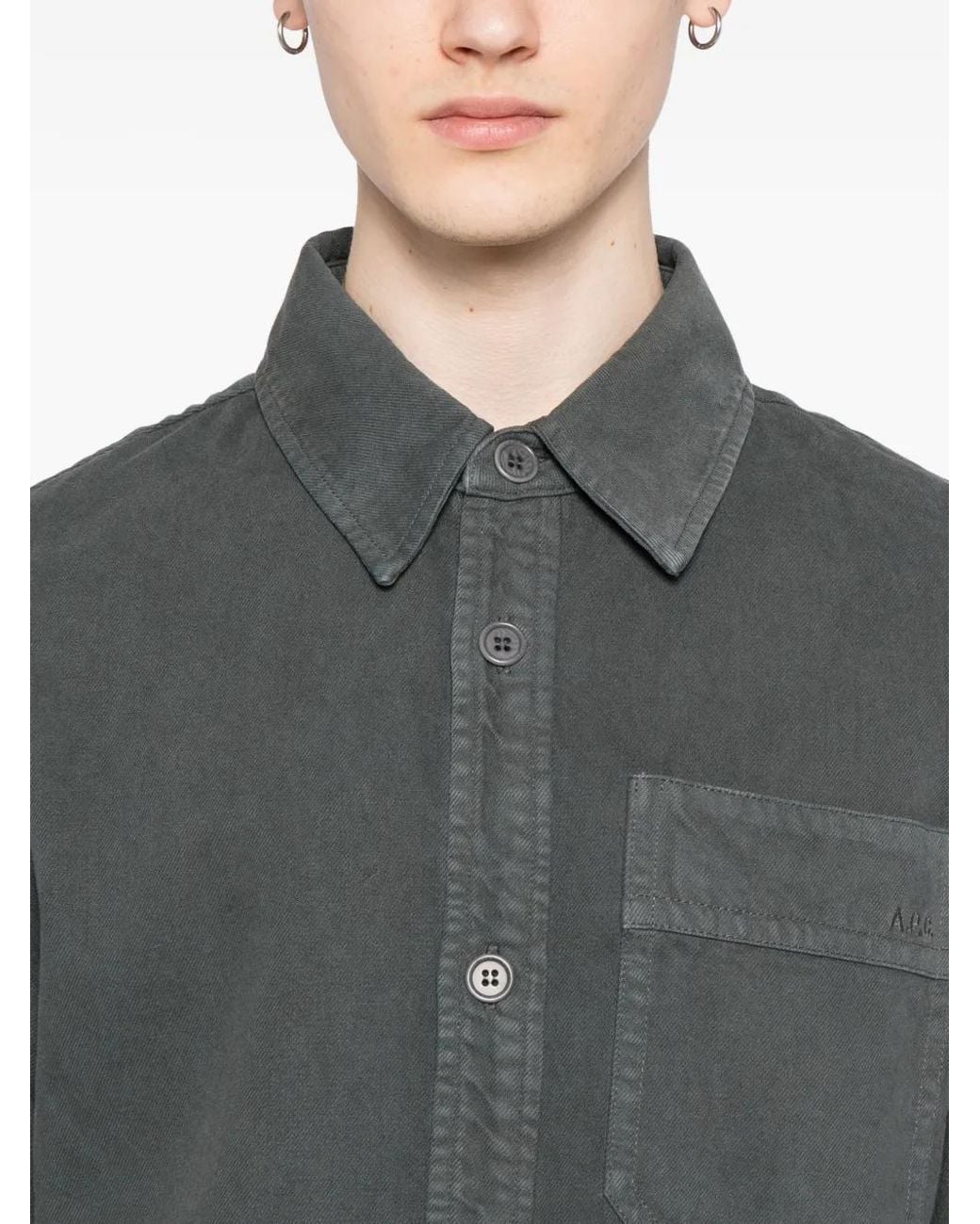 A.P.C. Green Twill Shirt Jacket for men