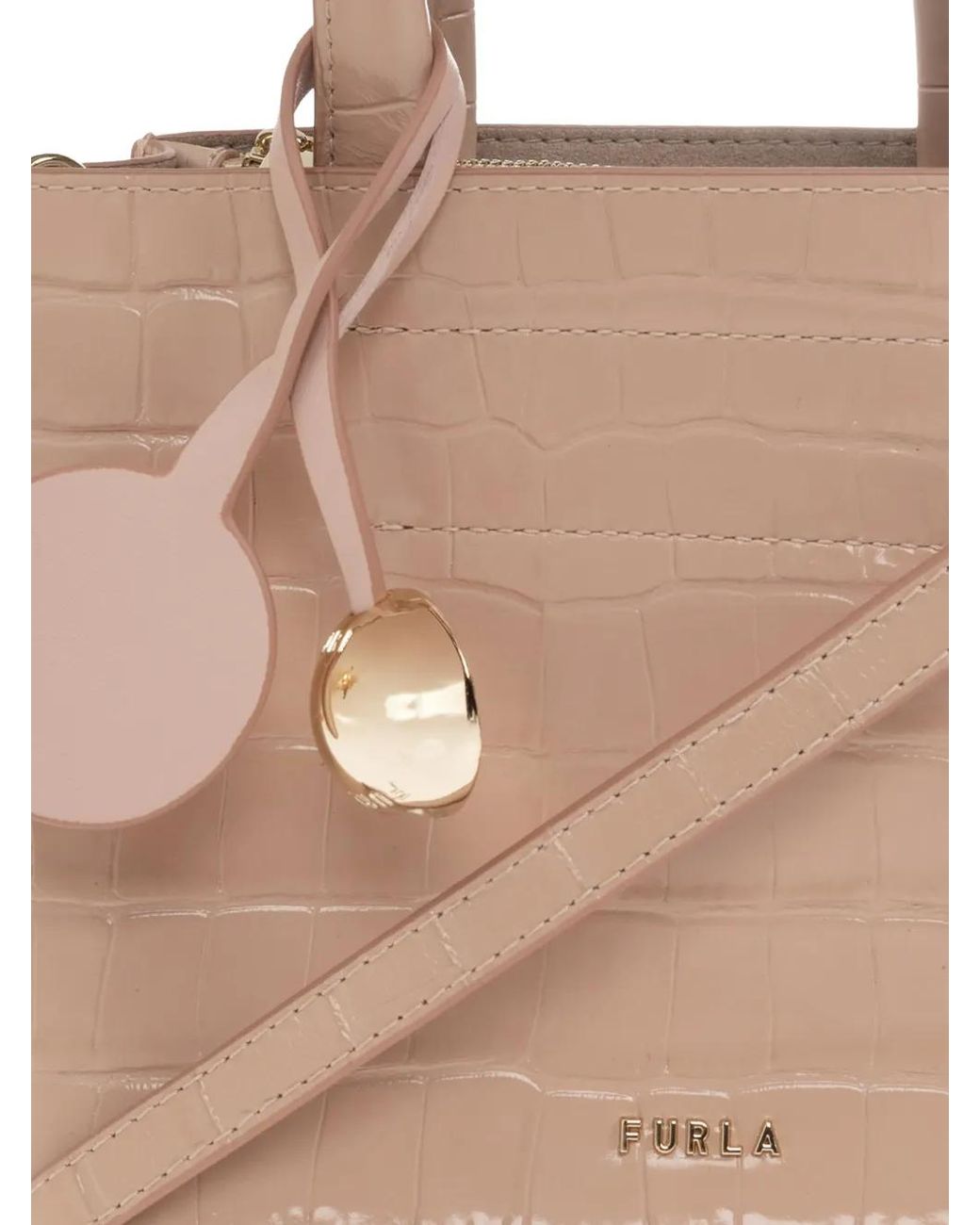 Furla Natural Mini Sac Divide En Cuir À Effet Peau De Crocodile