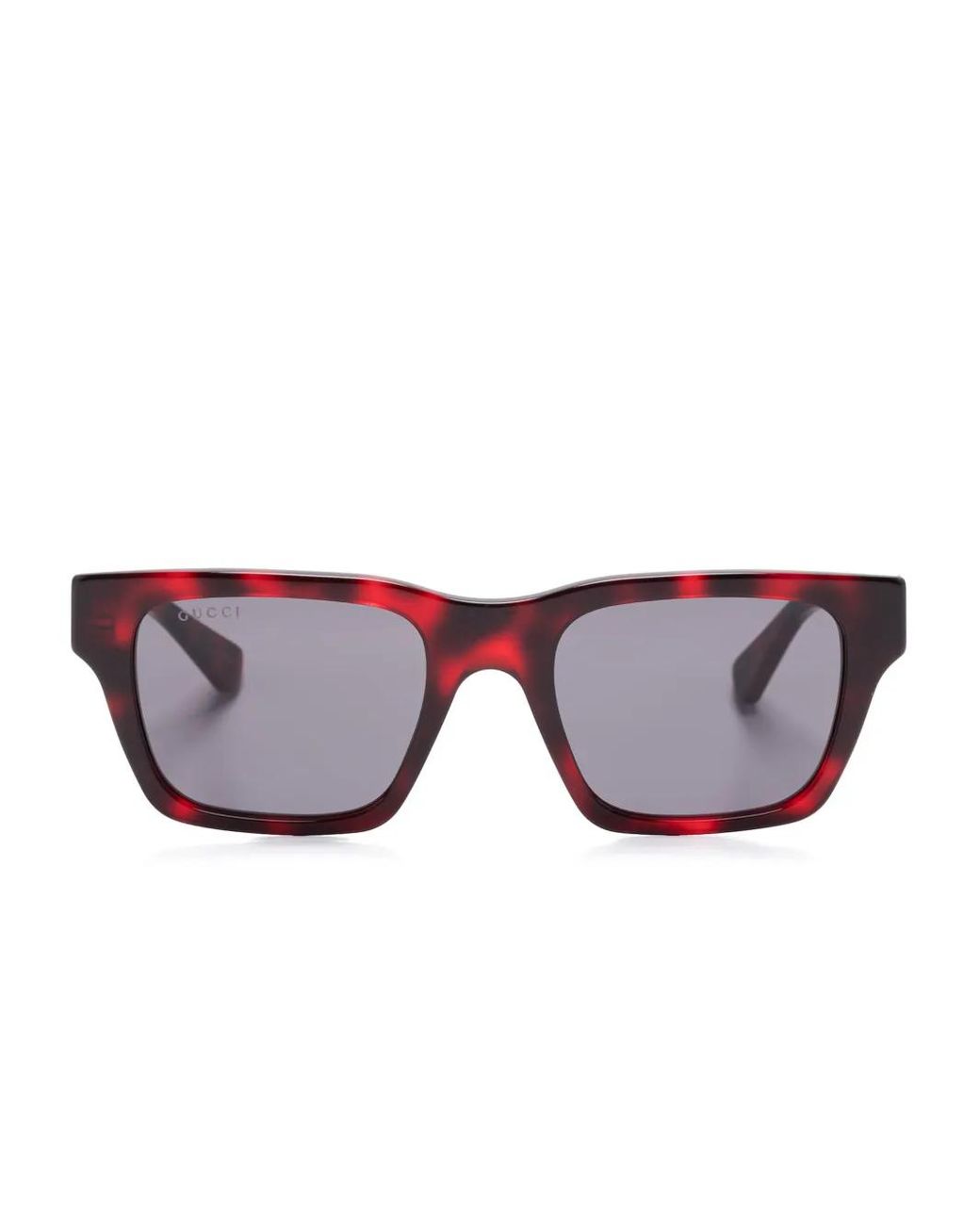 Gucci Red Square-Frame Sunglasses