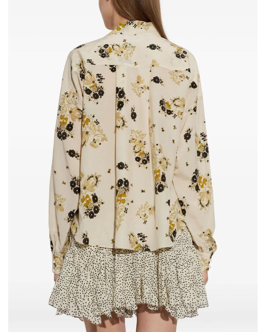Isabel Marant Natural Fedry Printed Silk Blouse