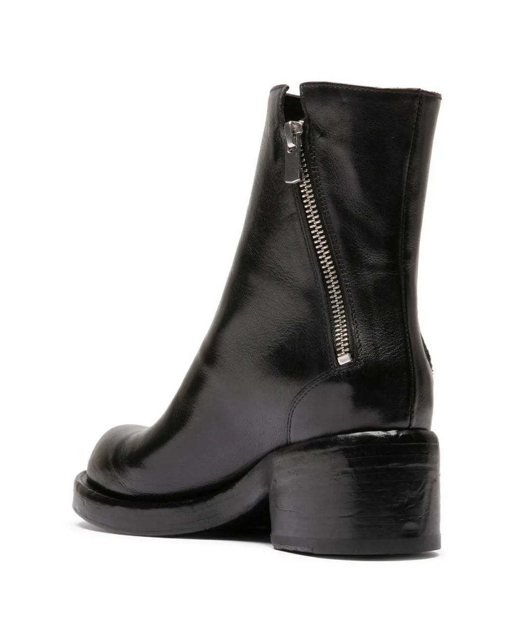 Officine Creative Black Brett 010 Side-Zip Ankle Boots