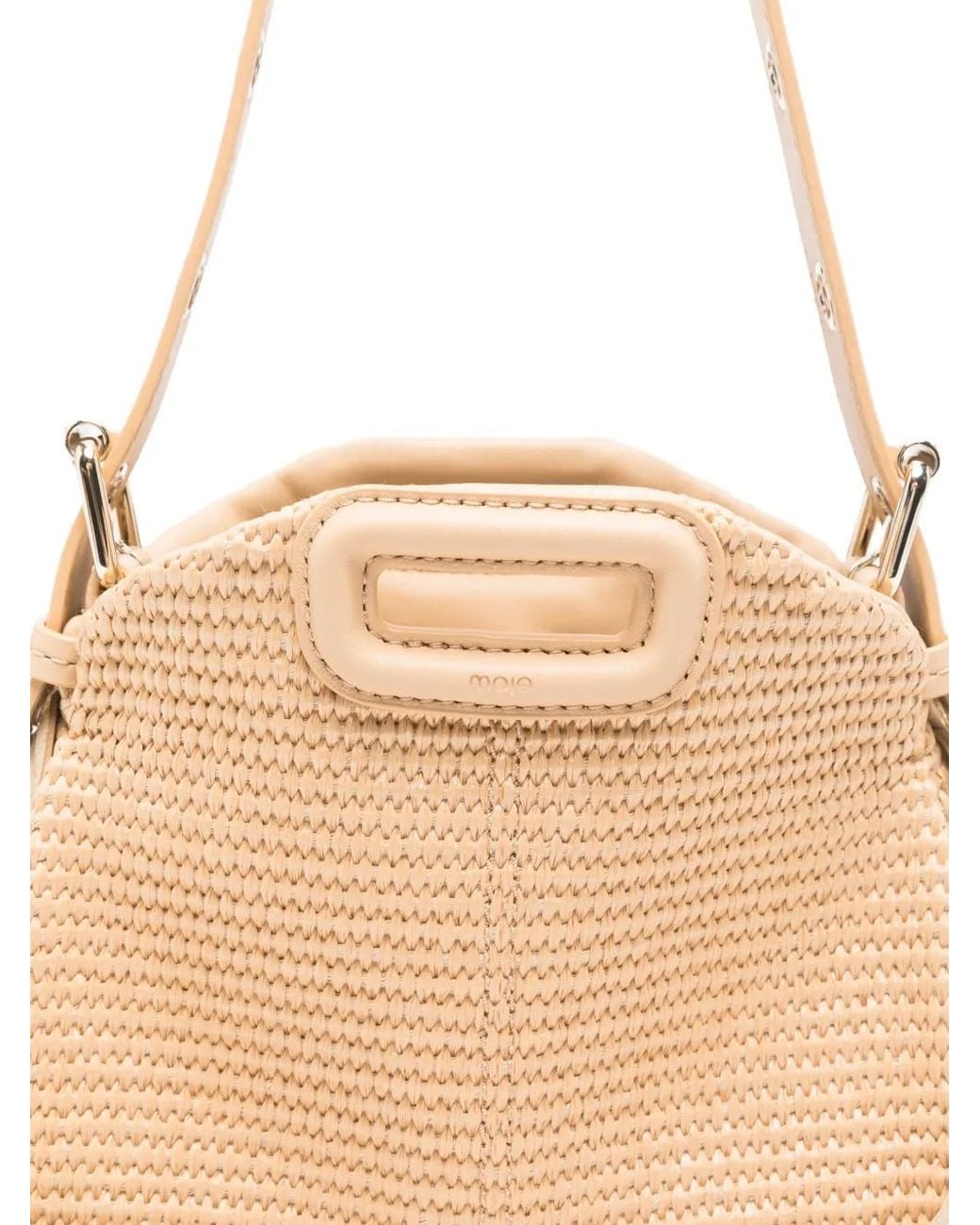 Maje Natural Raffia Effect Miss M Mini Bag