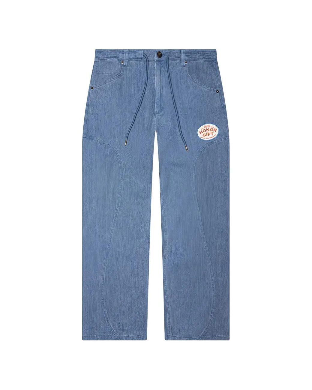 Honor The Gift Blue Logo-Patch Trousers for men