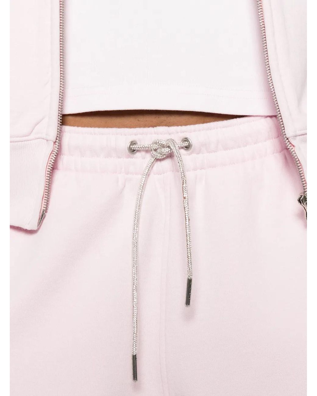 Alexander Wang Pink Rhinestone-Drawstring Track Pants