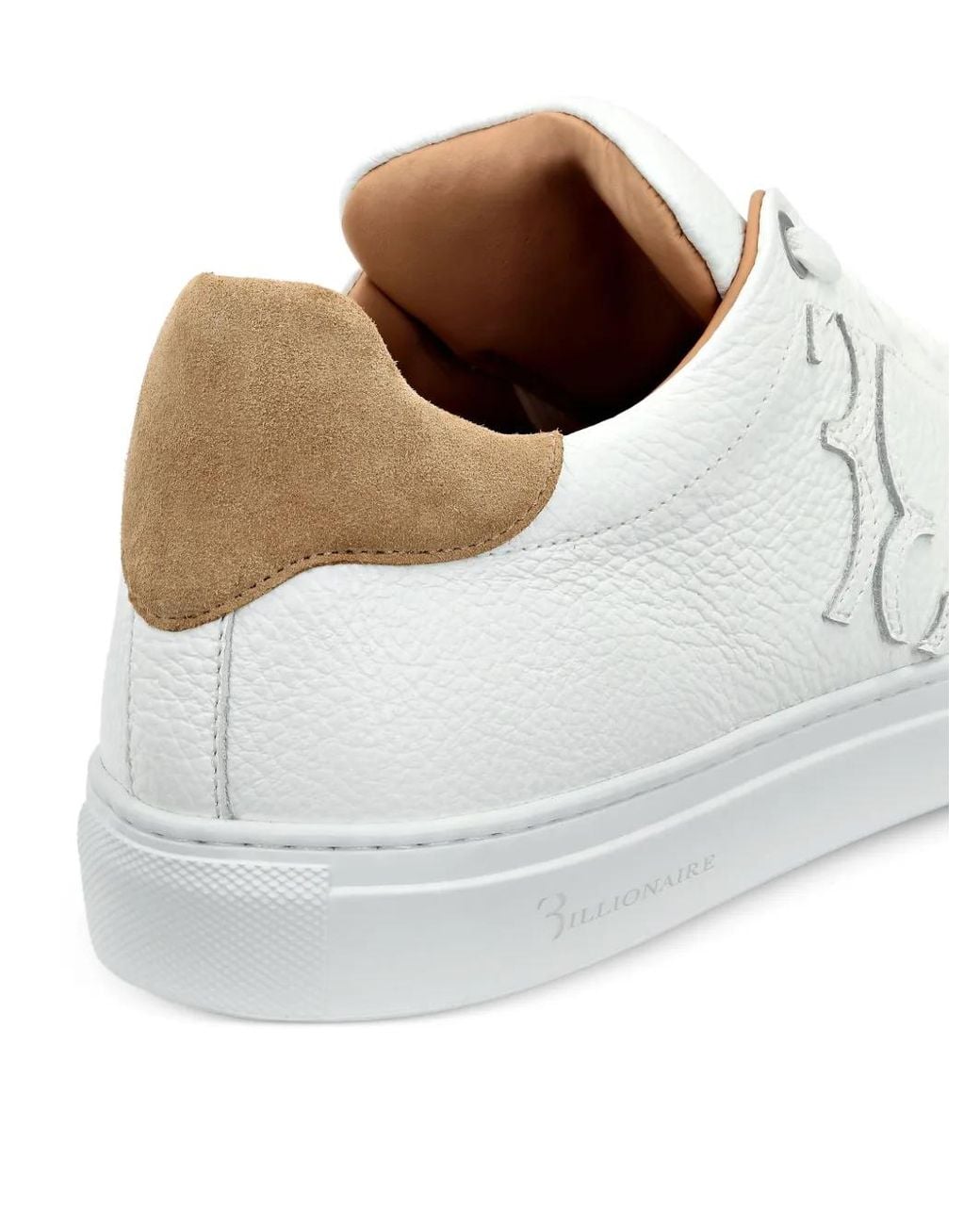 Billionaire White Baskets À Patch Logo Et Finitions En Daim for men