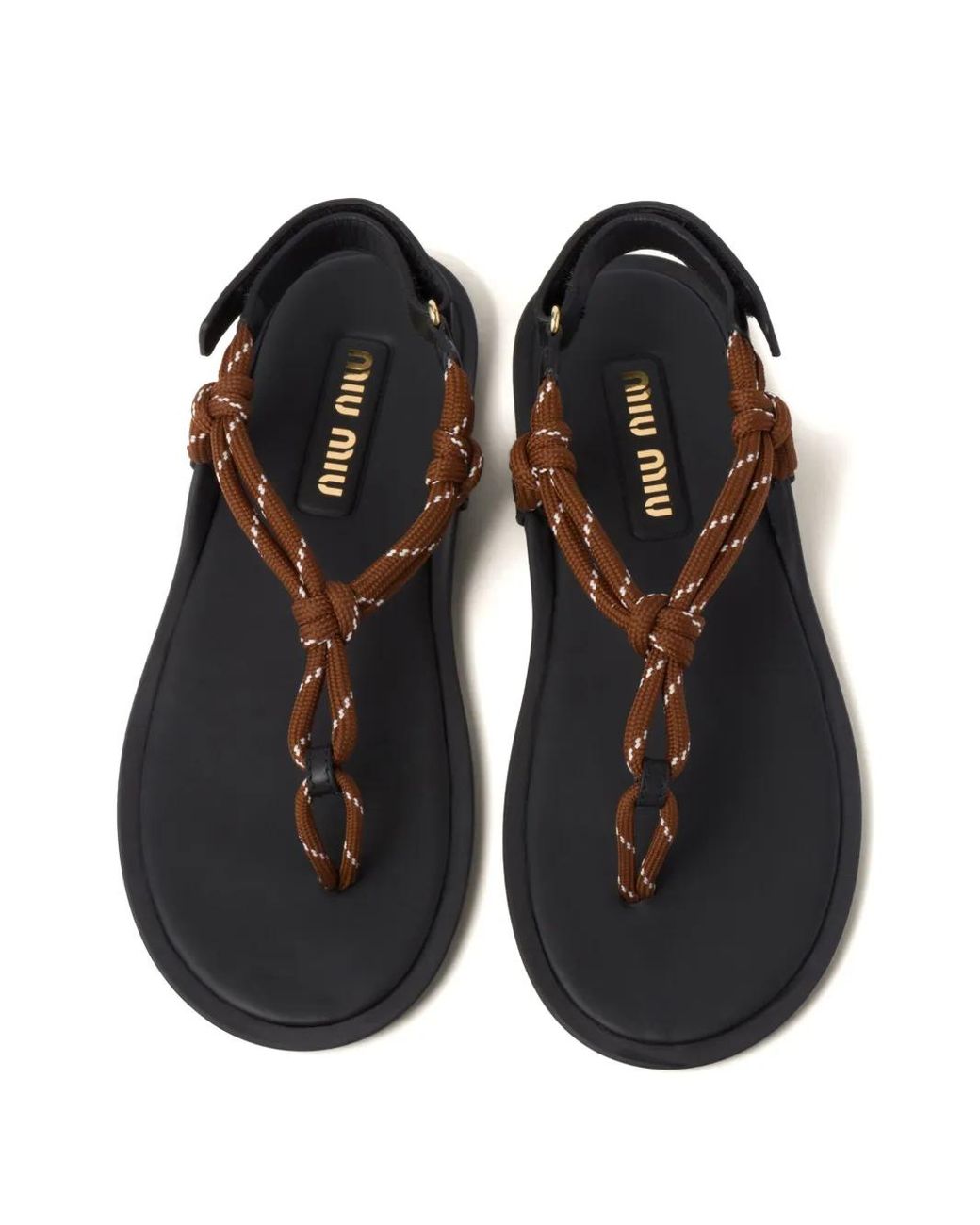Miu Miu Black Cord Riviere Sandals