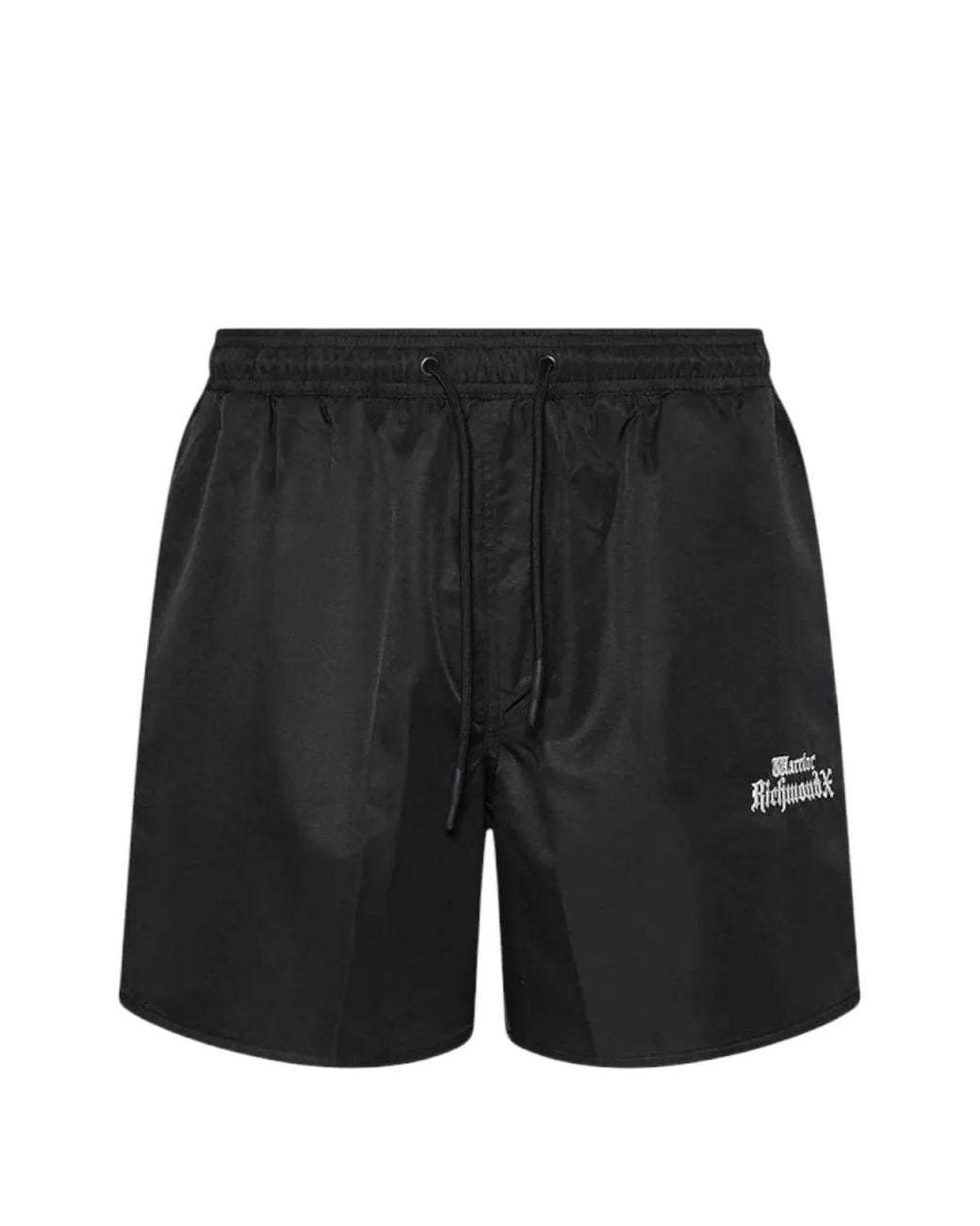 John Richmond Black Logo-Print Drawstring Swim Shorts for men