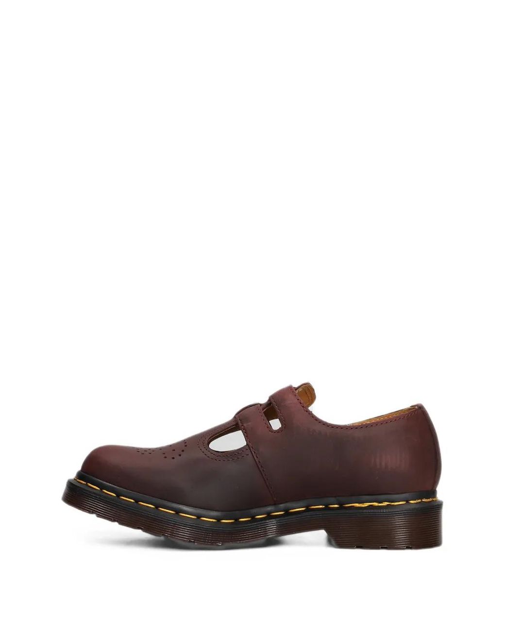 Dr. Martens Brown Perforated Double-Strap Shoes