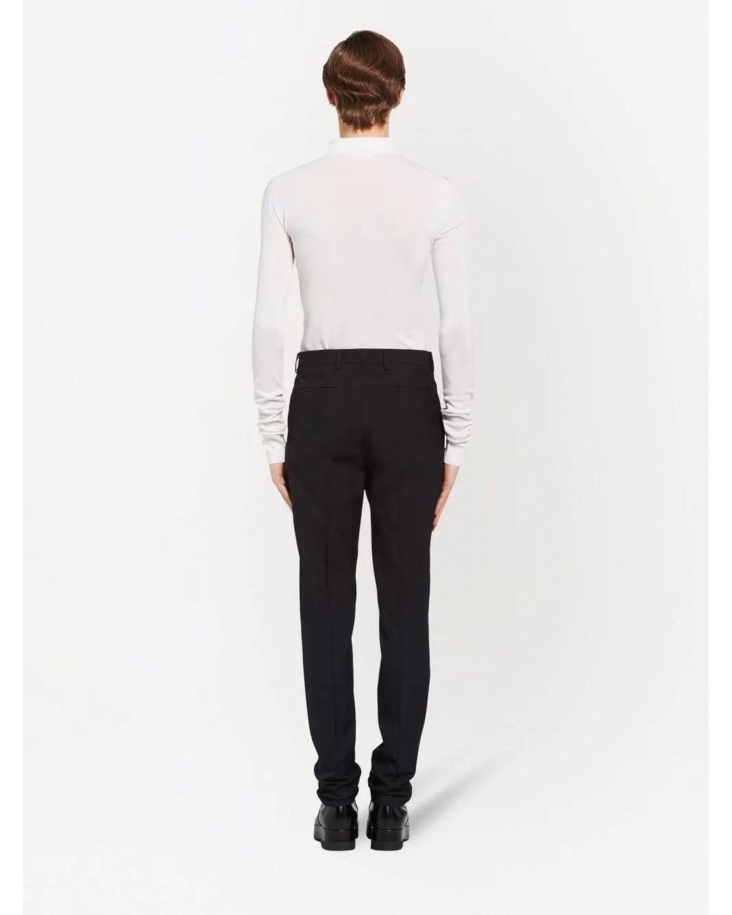 Prada Black Wool Blend Pants for men