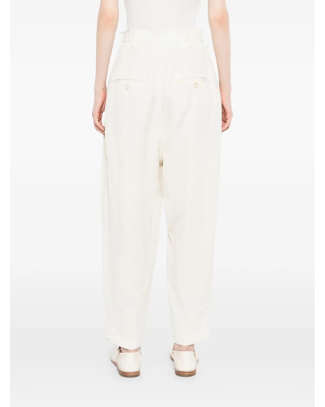 Uma Wang White Priya Trousers