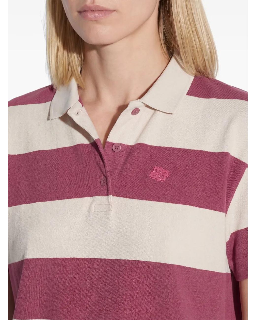 Munthe Pink Striped Polo Top