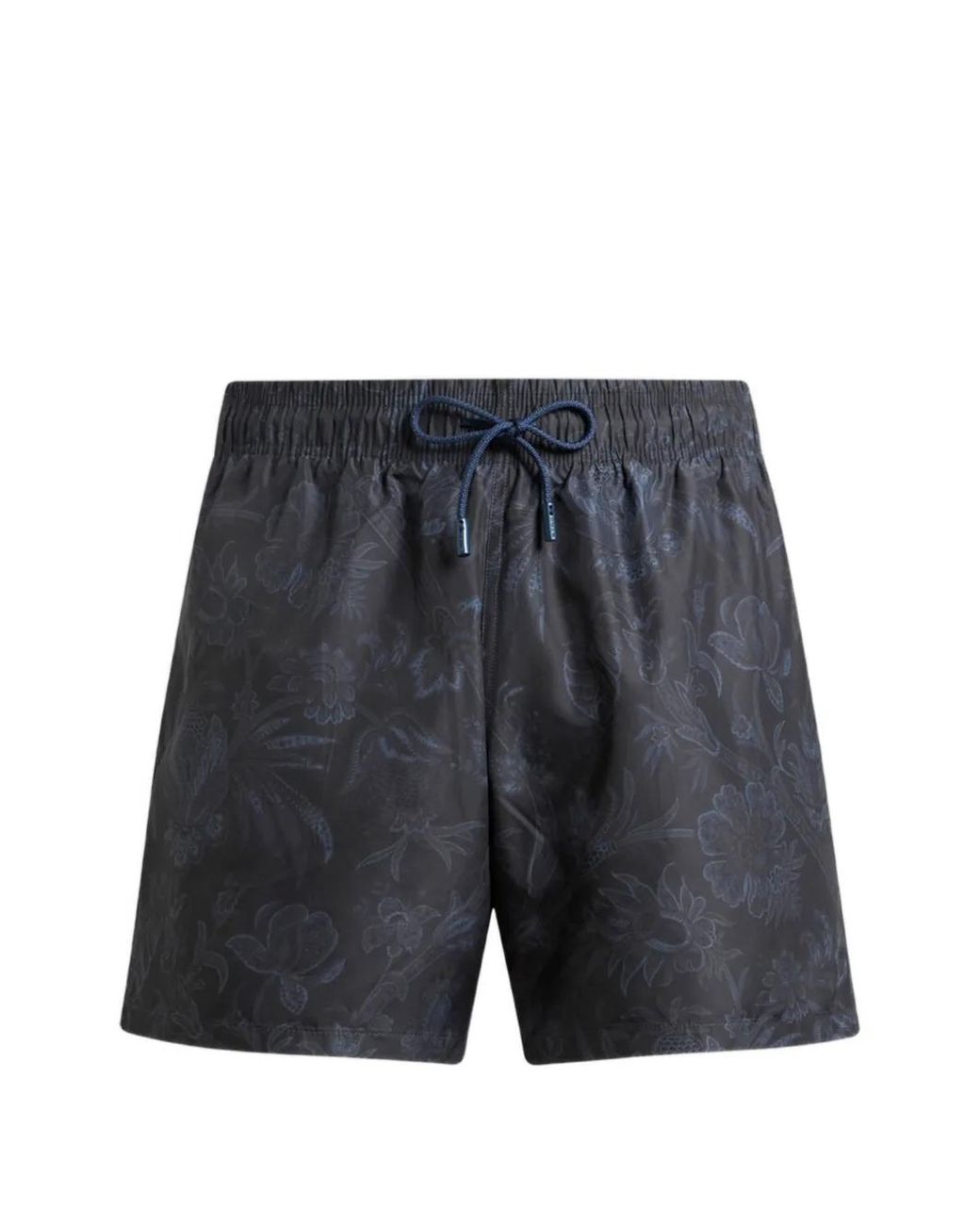 Etro Gray Floral-Print Swim Shorts for men
