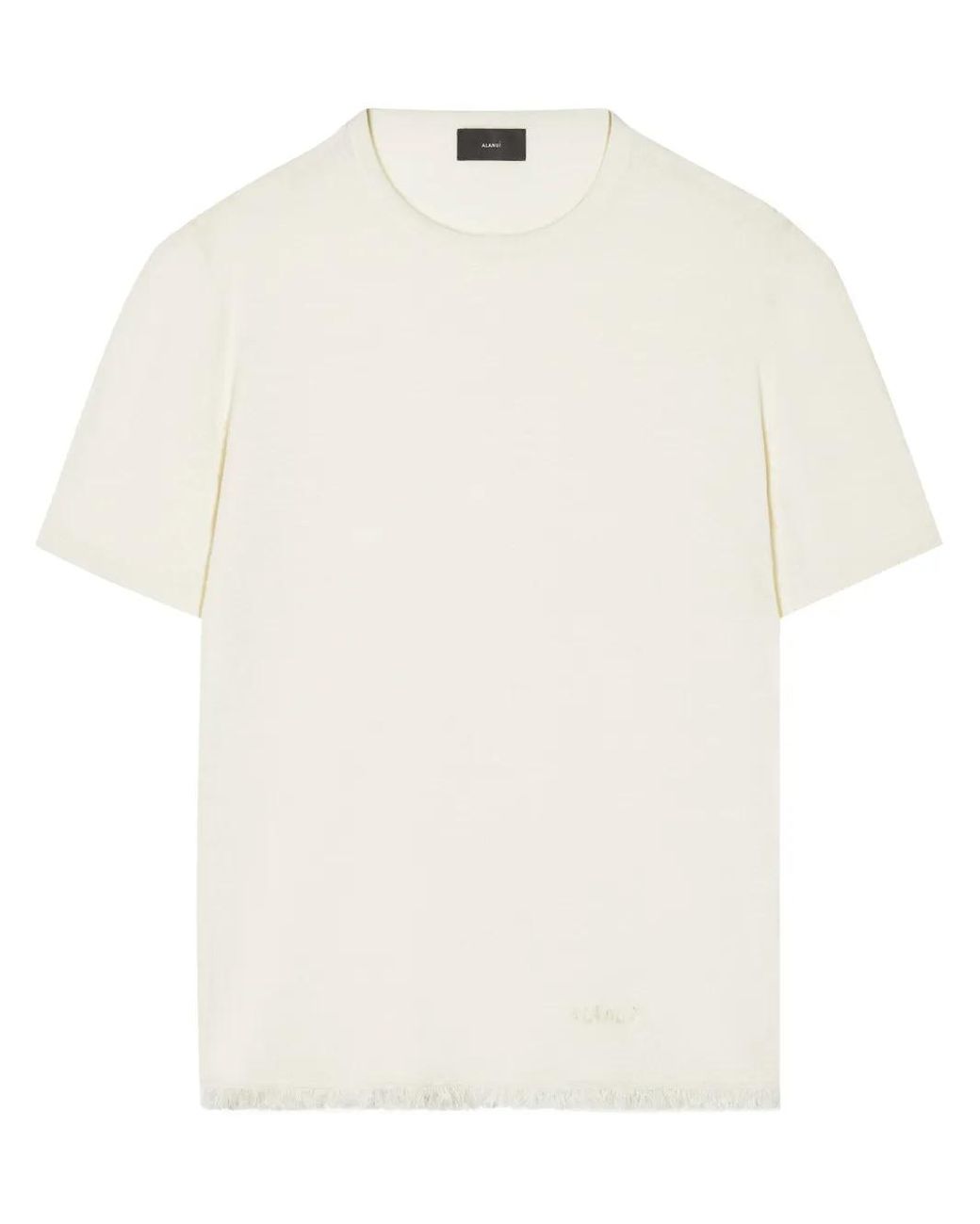 Alanui White Linen Knitted T-Shirt for men