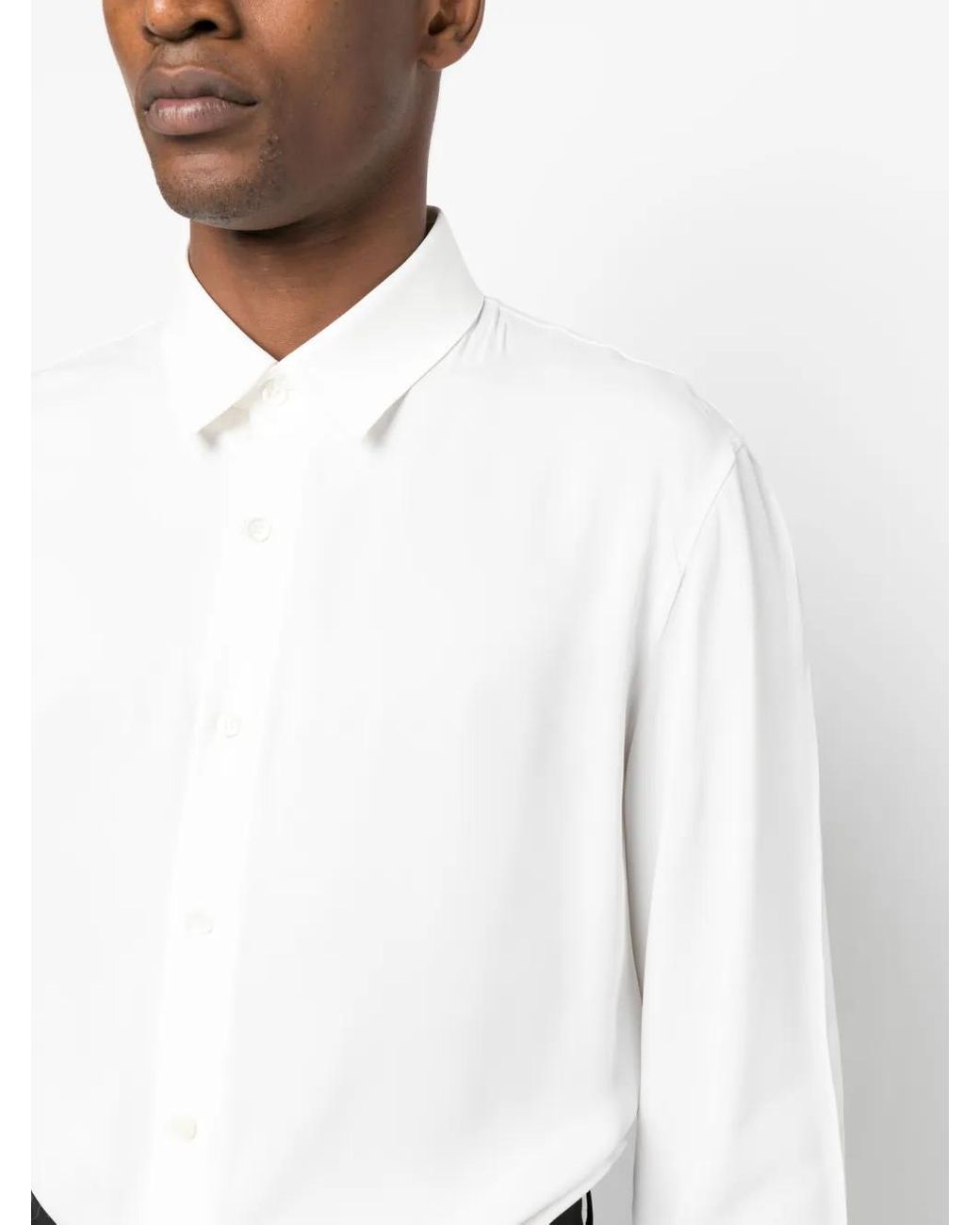 Patrizia Pepe White Long-Sleeved Button-Up Shirt for men