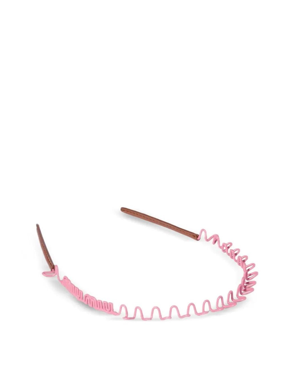 Miu Miu Pink Metal And Leather Headband