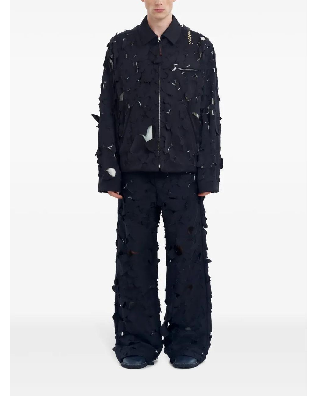 Marni Blue Cut-Out Bomber Jacket for men