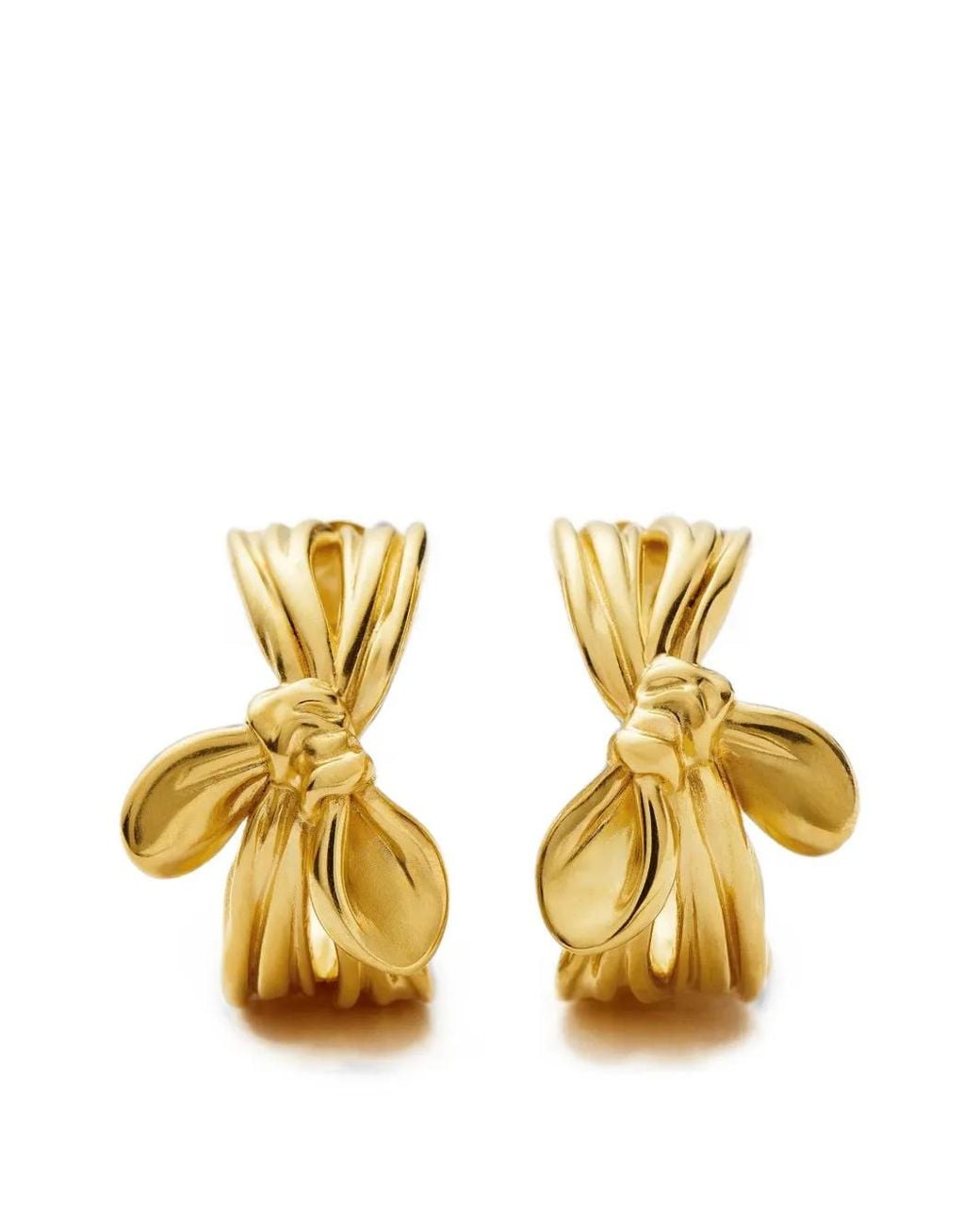 Missoma Metallic X Markgong Bow Half-Hoop Earrings