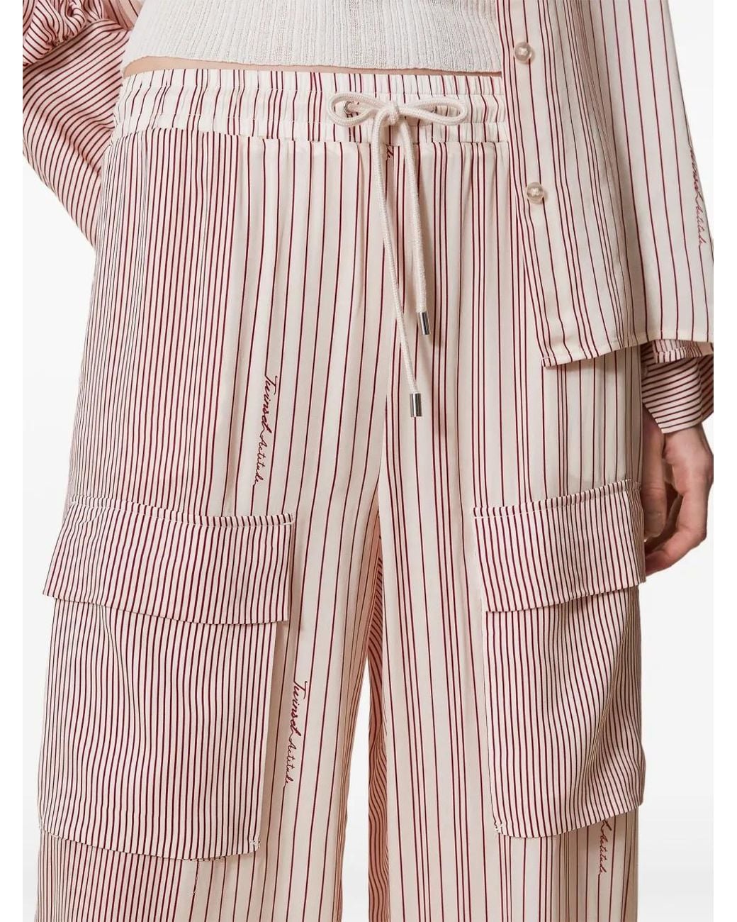 Twinset White Satin Trousers