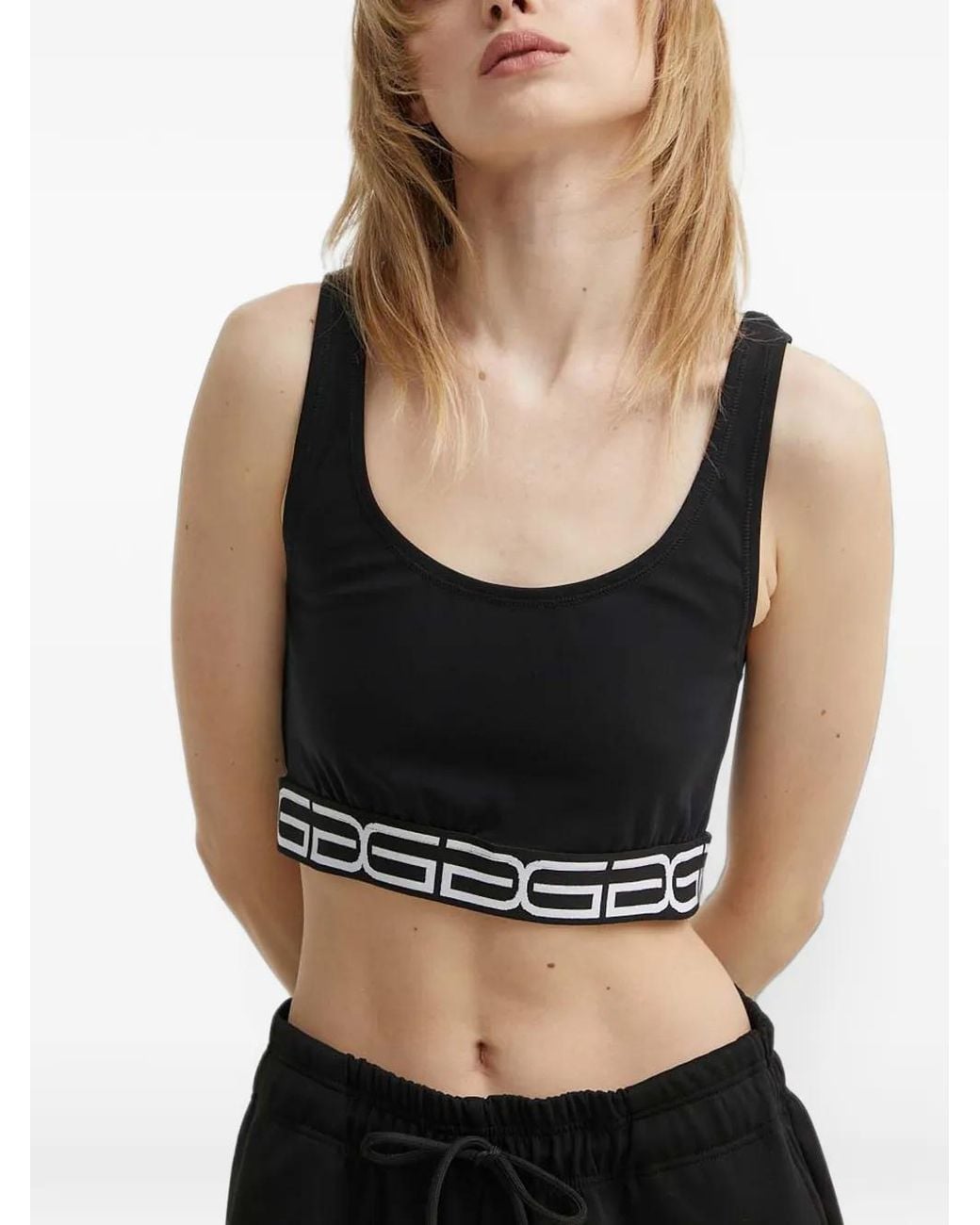 Gestuz Black Logo-Trim Top