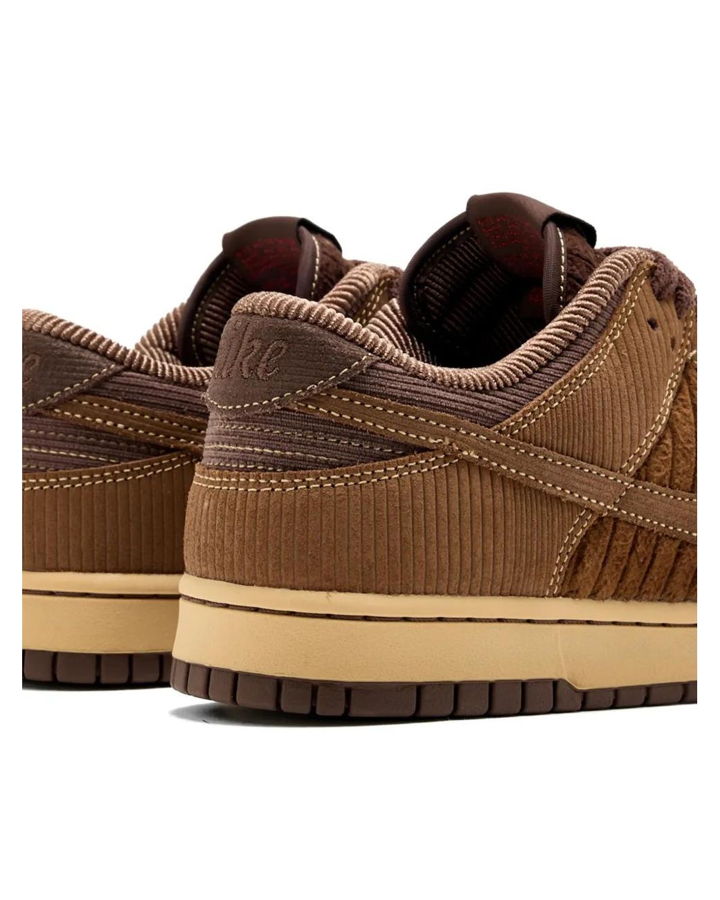 Nike Brown Dunk Low Retro Premium Corduroy Logo Sneakers for men