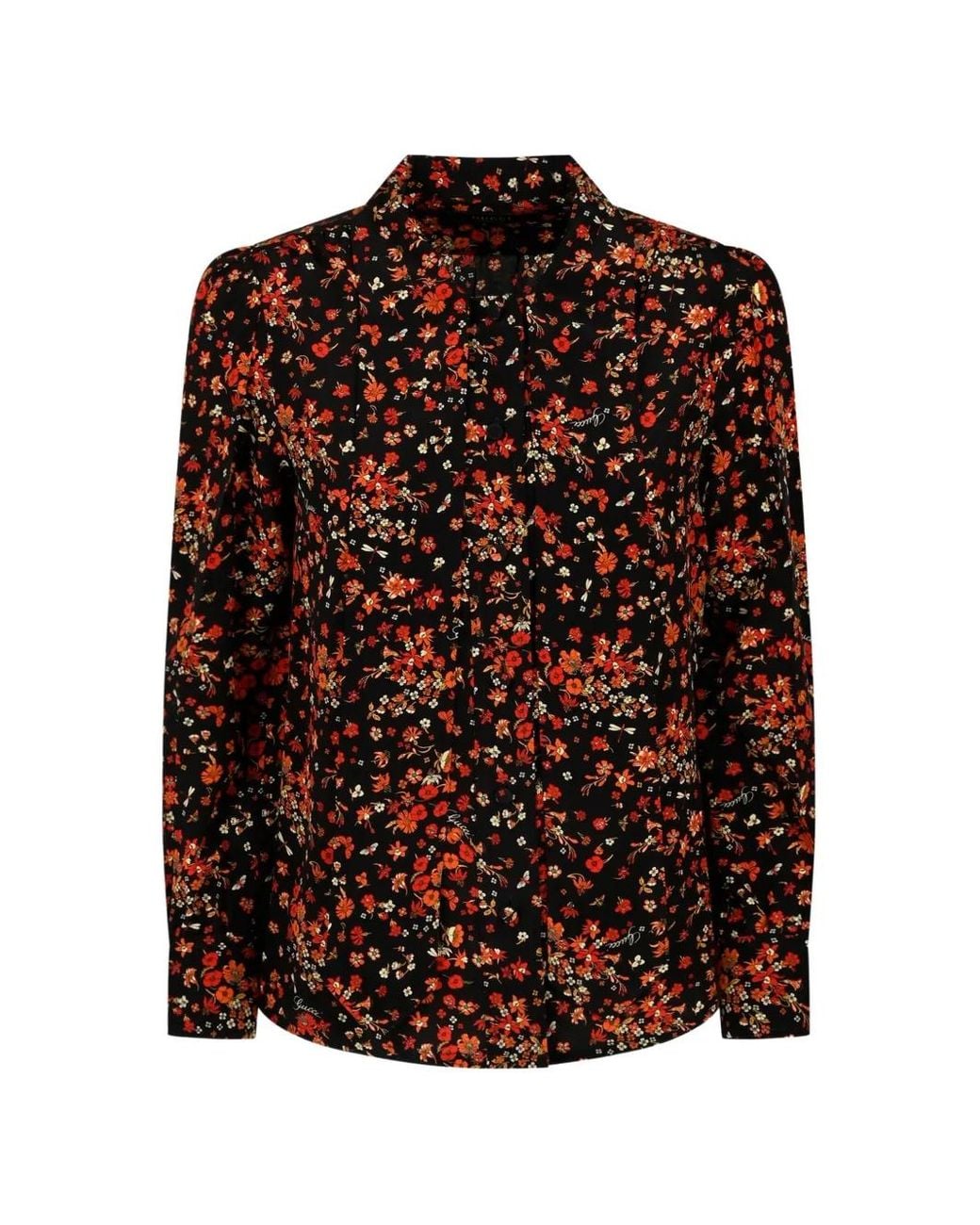 Gucci Brown Printed Silk Shirt