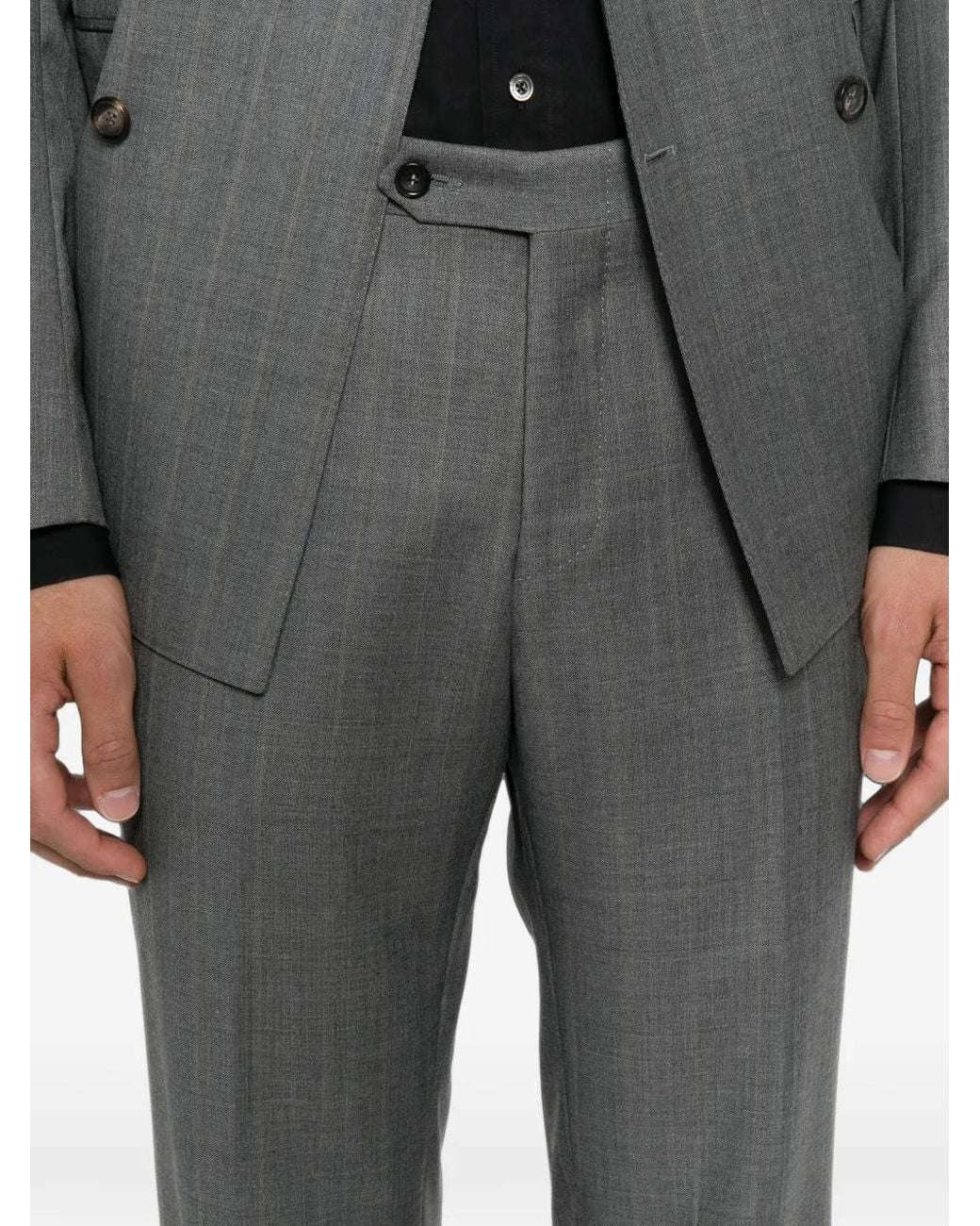 Canali Gray Double-Breasted Pinstripe Suit for men