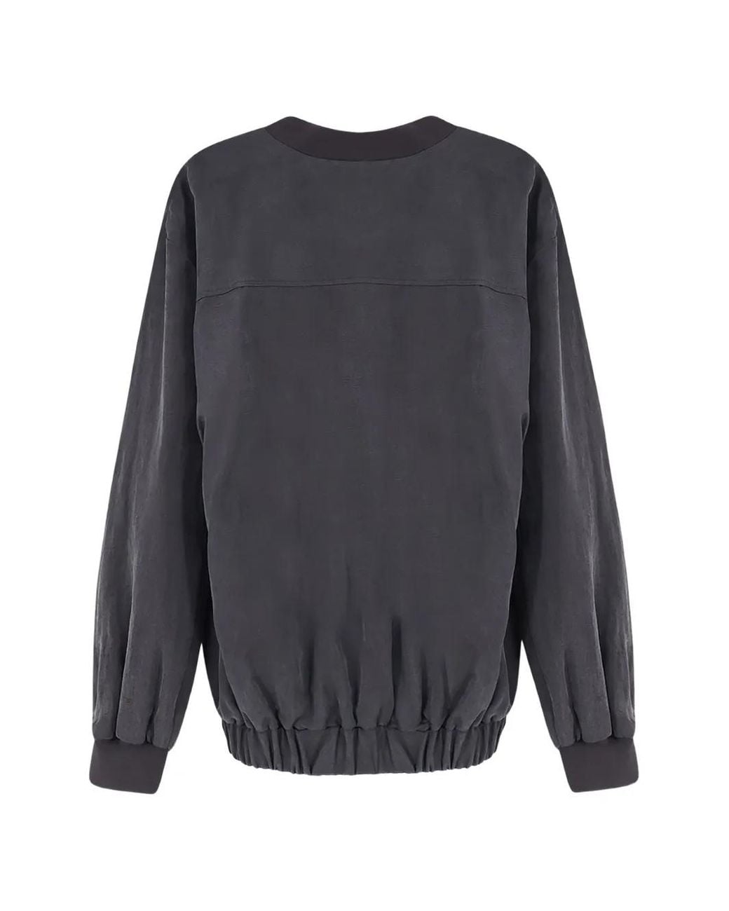 Alysi Blue Ribbed Knit Bomber