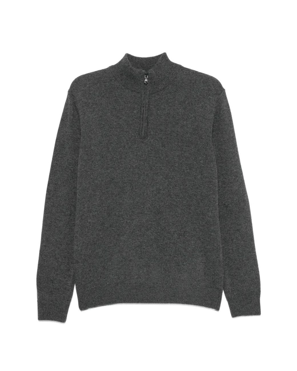 SERGIO MORETTI FIRENZE Gray Quarter-Zip Sweater for men