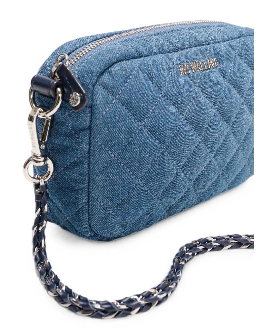 MZ Wallace Blue Mini Crosby Quilted Crossbody Bag