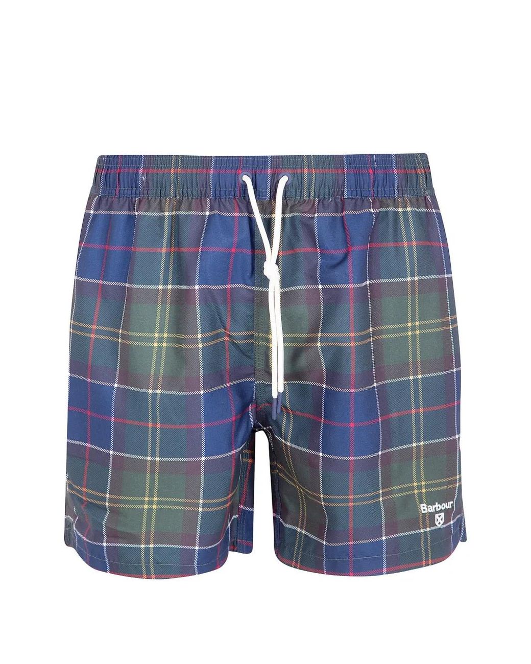 Barbour Blue Staple Tartan Swim Shorts for men
