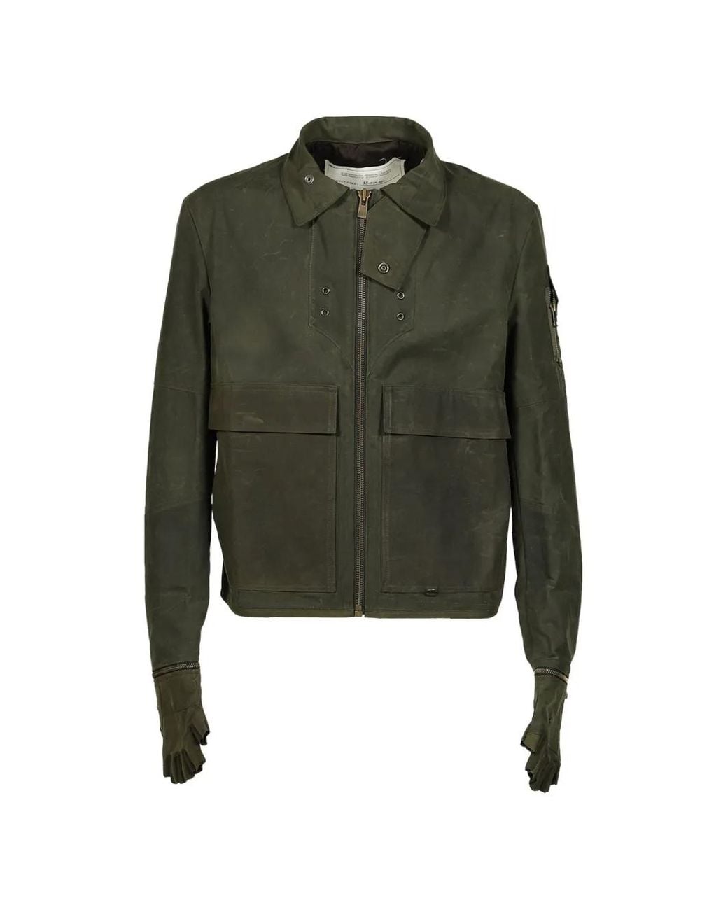 UNDER THE SIGN Green Phantom Patchwork Gloved Jacket for men