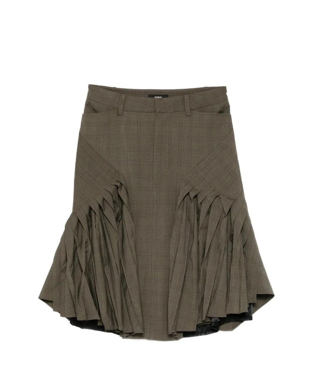 BONBOM Green Plaid Midi Skirt